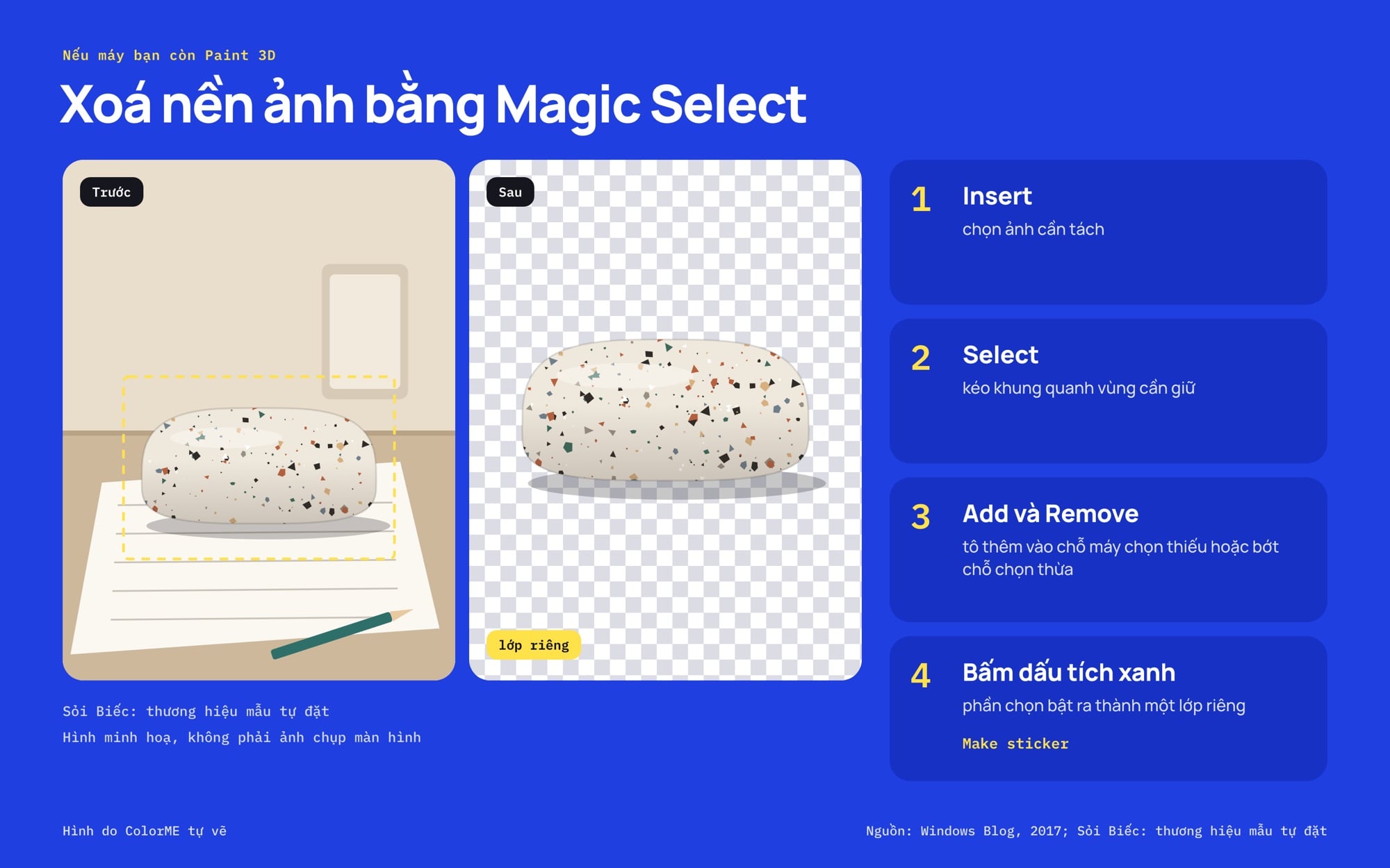 Xoá nền bằng Magic Select trong Paint 3D
