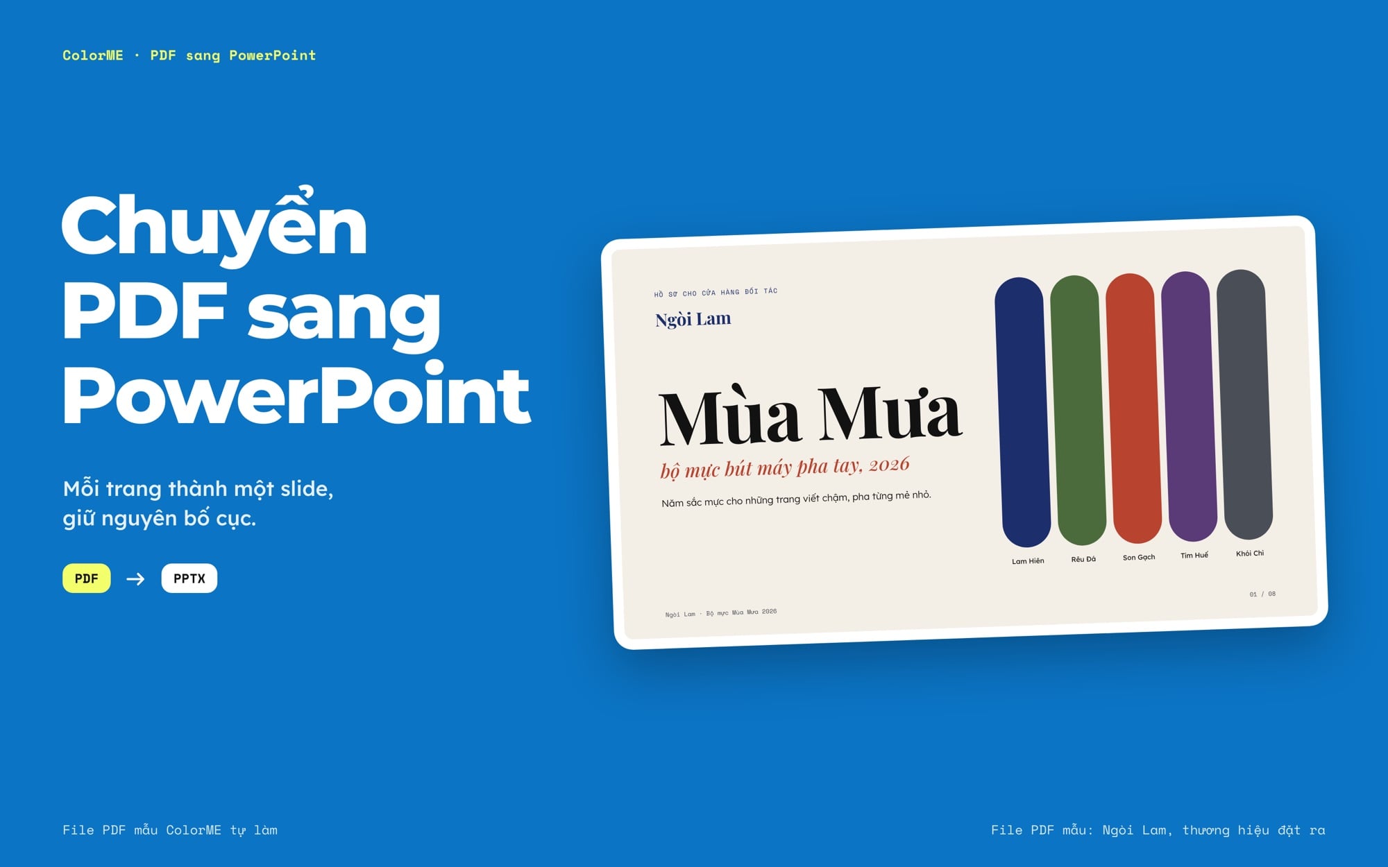 File PDF và slide PowerPoint sau khi chuyển bằng công cụ ColorME