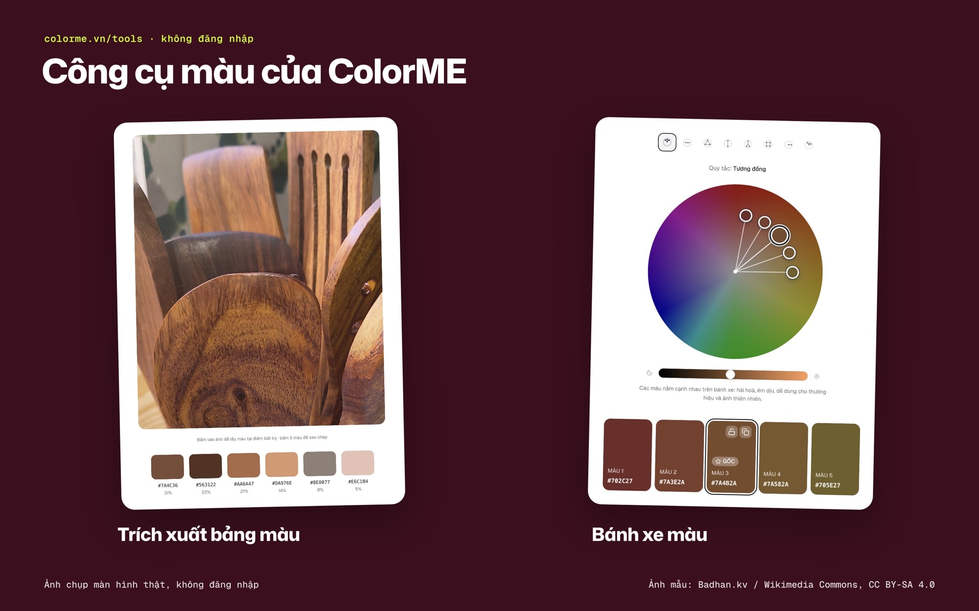 Công cụ thay thế Adobe Color: trích xuất bảng màu từ ảnh và bánh xe màu
