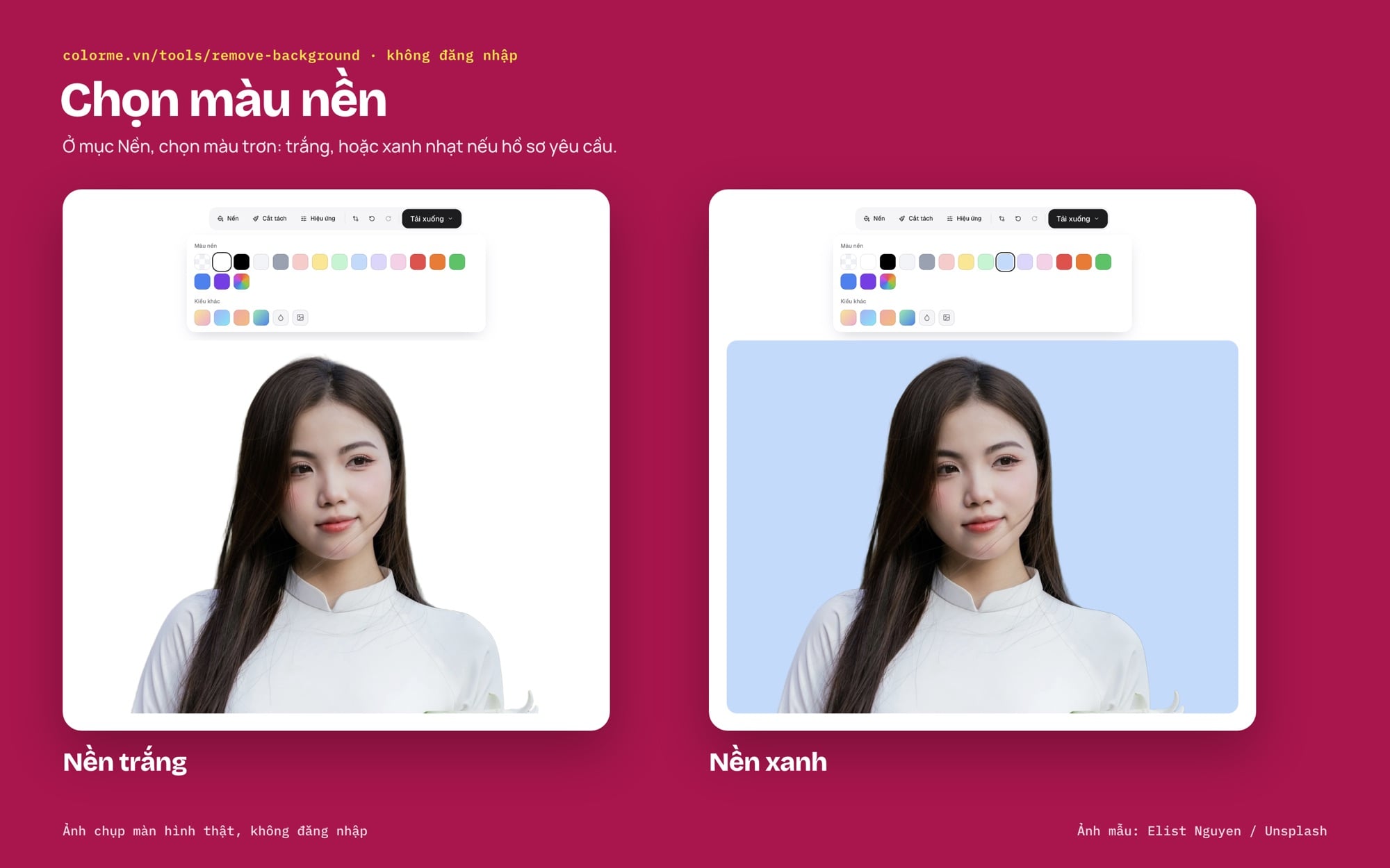 Đổi nền ảnh thẻ sang trắng bằng công cụ Xoá nền ảnh