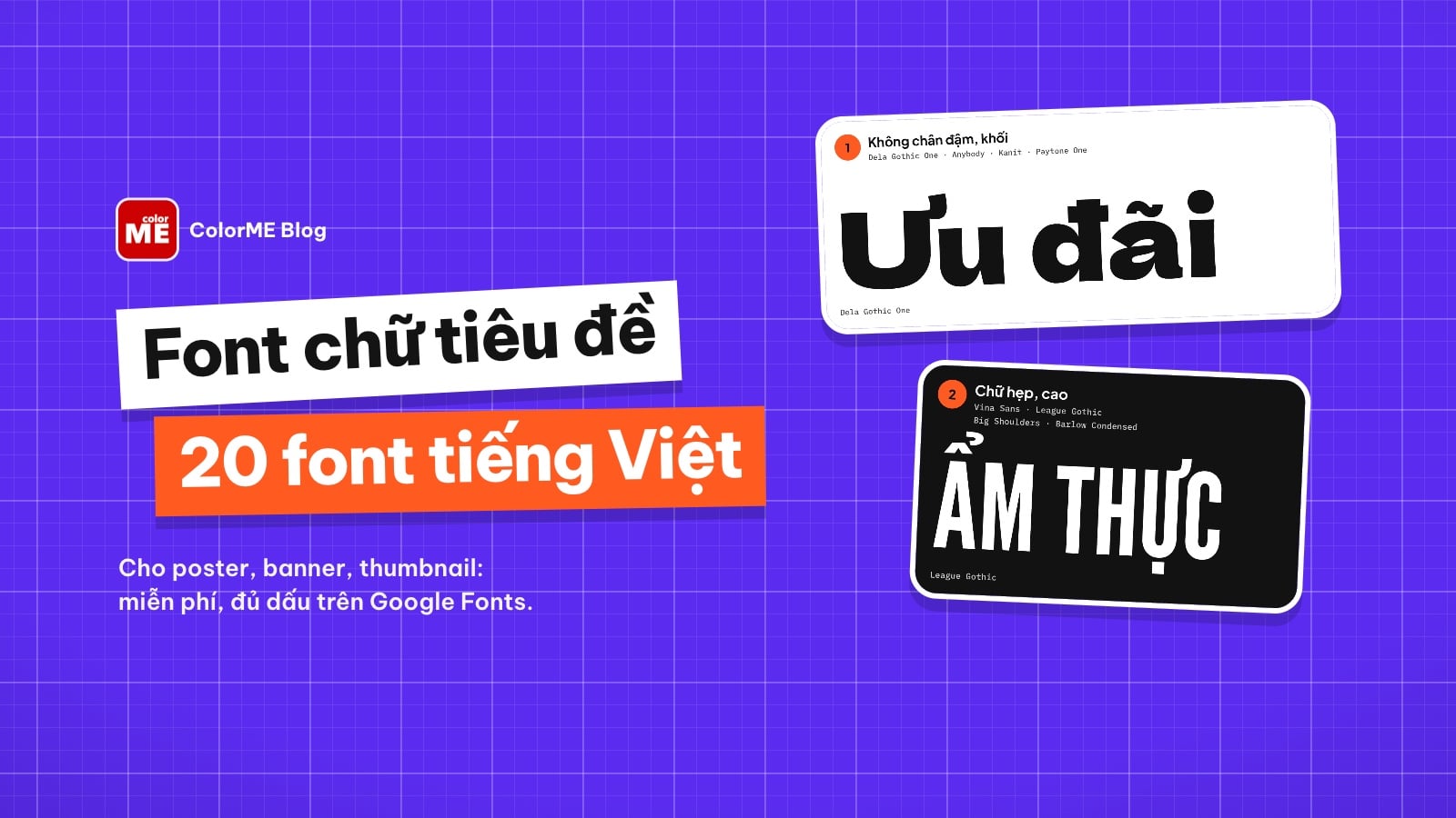 Font chữ tiêu đề đẹp: 20 font tiếng Việt cho poster, banner, thumbnail