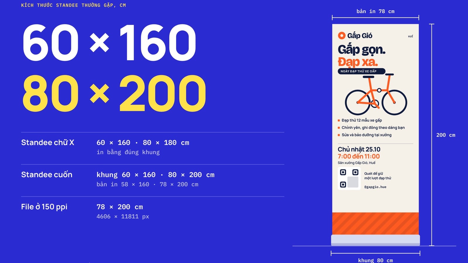 Kích thước standee, X-banner, roll-up chuẩn và cách dàn file