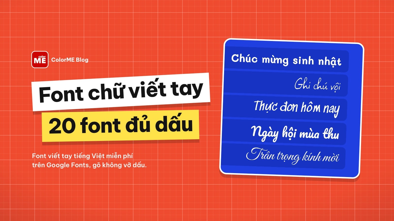 Font chữ viết tay tiếng Việt đẹp: 20 font miễn phí có đủ dấu