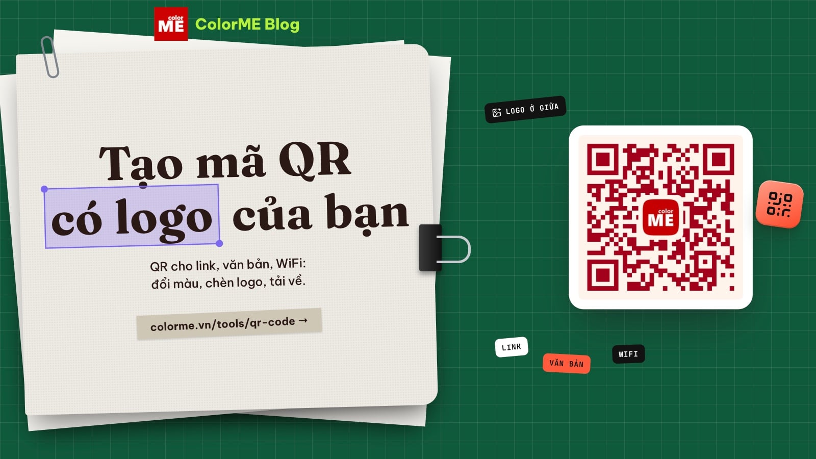 Cách tạo mã QR có logo miễn phí: QR cho link, văn bản, WiFi