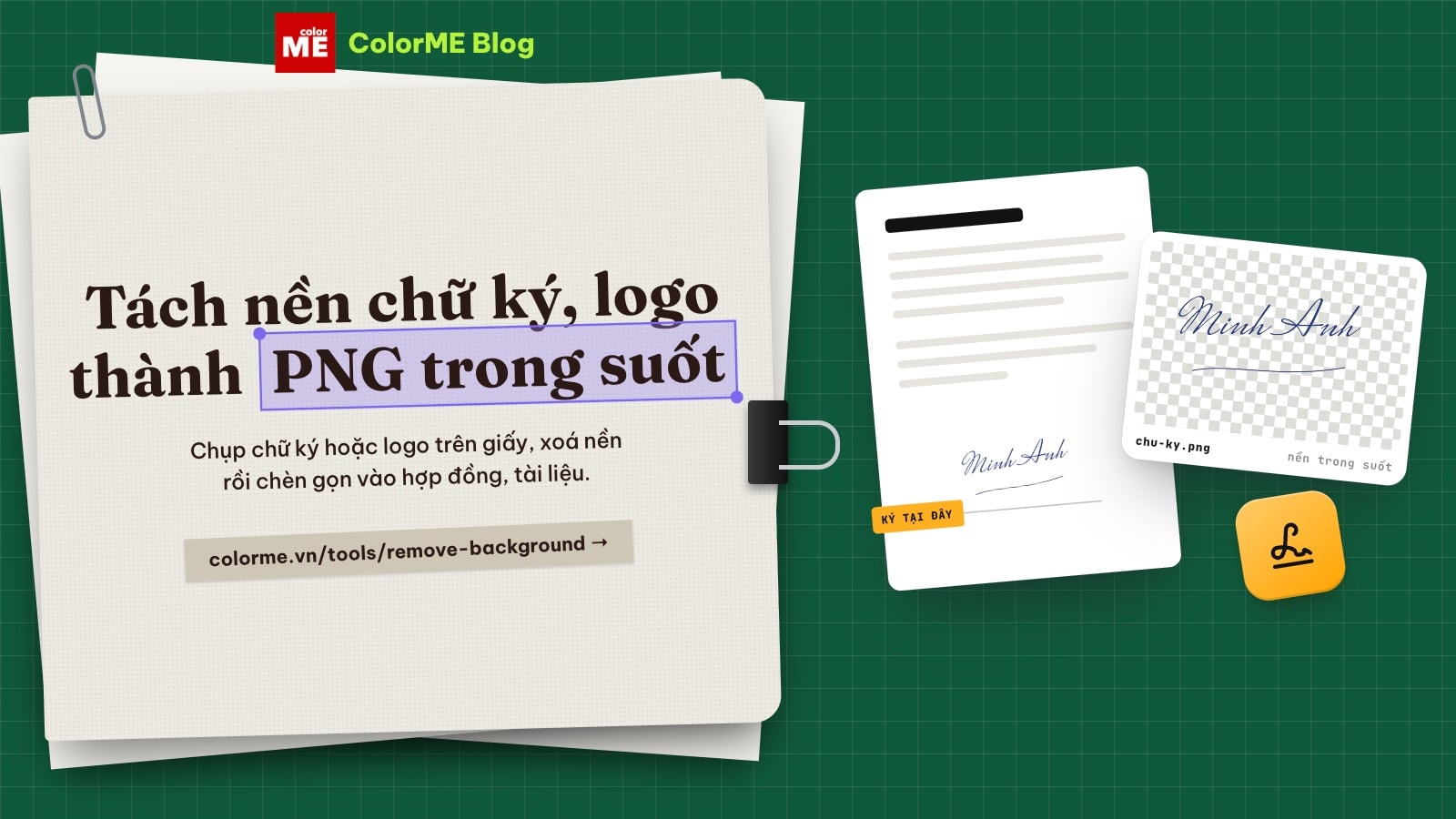 Tách nền chữ ký, logo thành PNG trong suốt để chèn vào Word, PDF