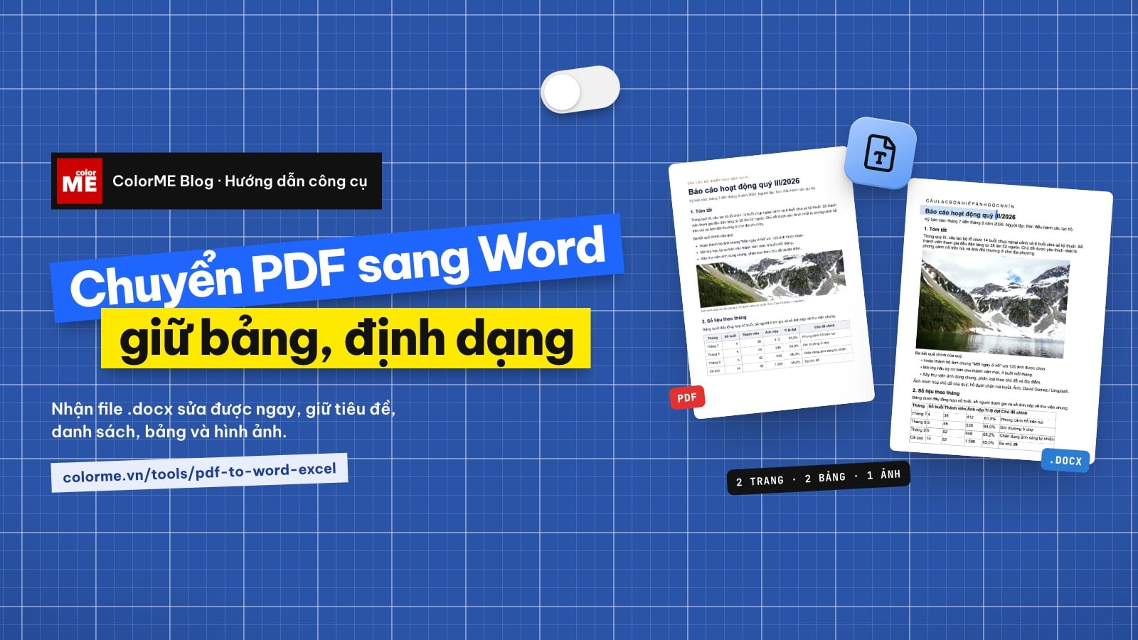 Chuyển PDF sang Word online miễn phí, giữ bảng và định dạng
