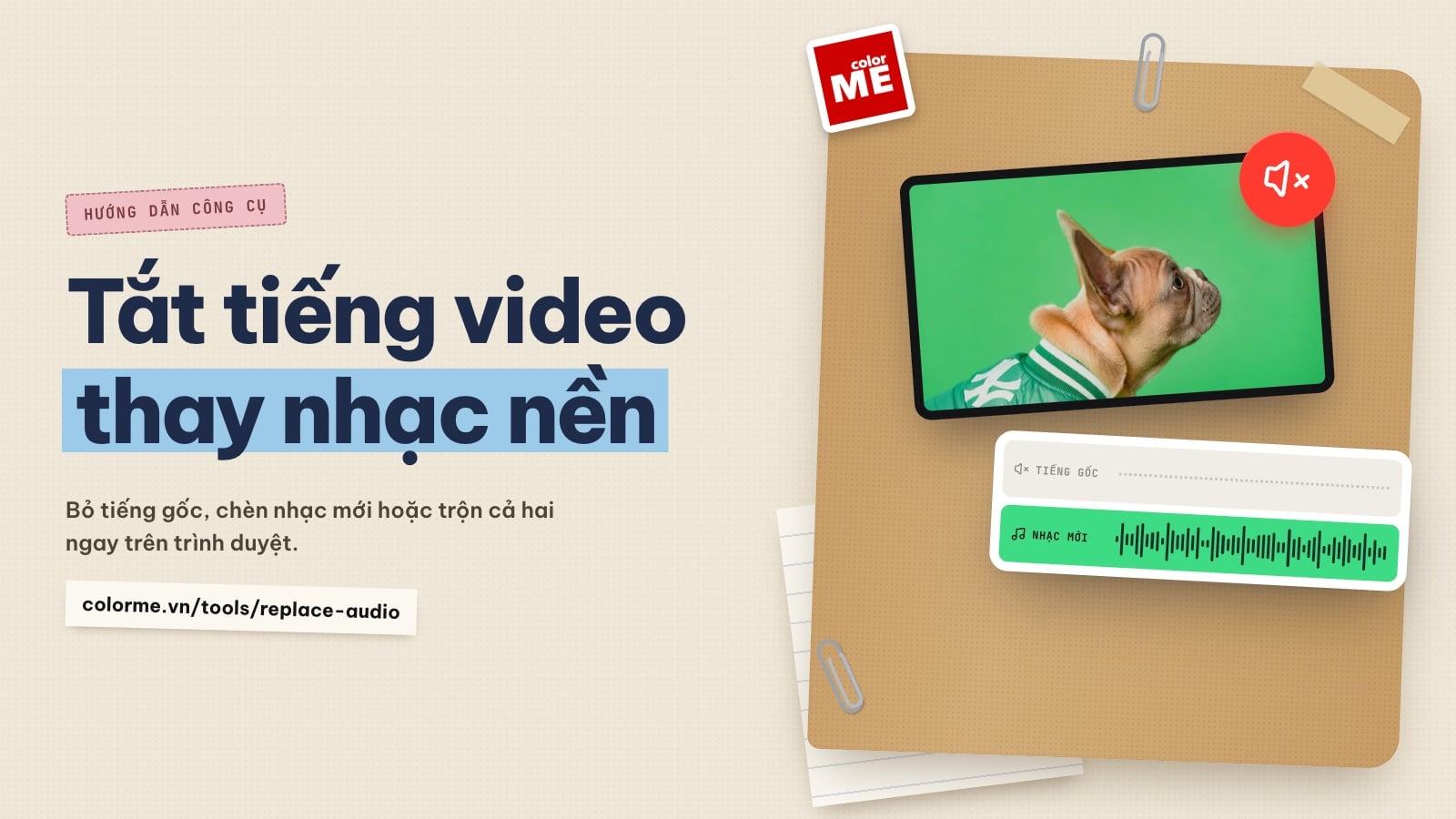 Tắt tiếng video, thay nhạc nền cho video online miễn phí