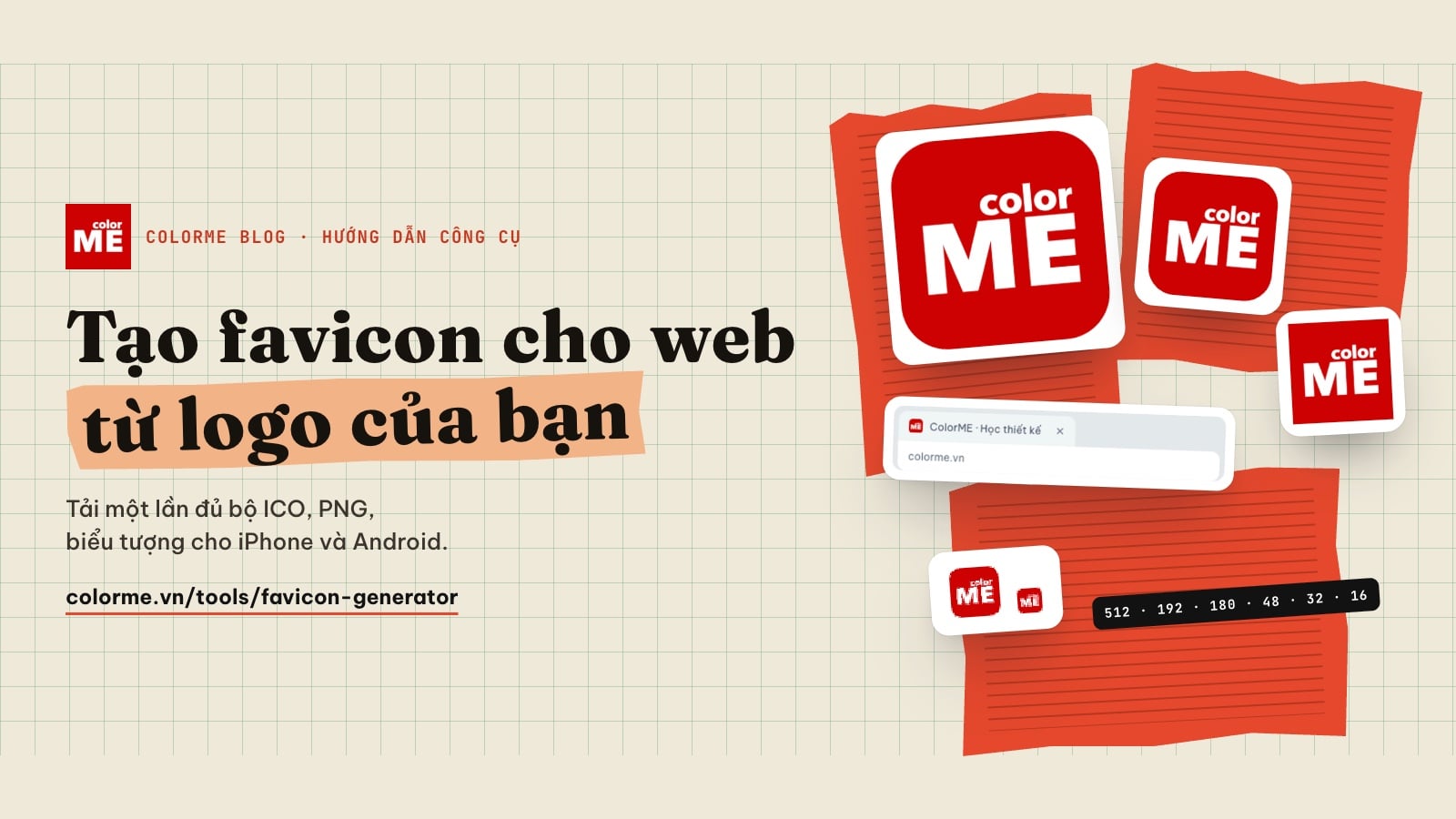 Tạo favicon cho website từ logo: đủ ICO, PNG, Apple, Android