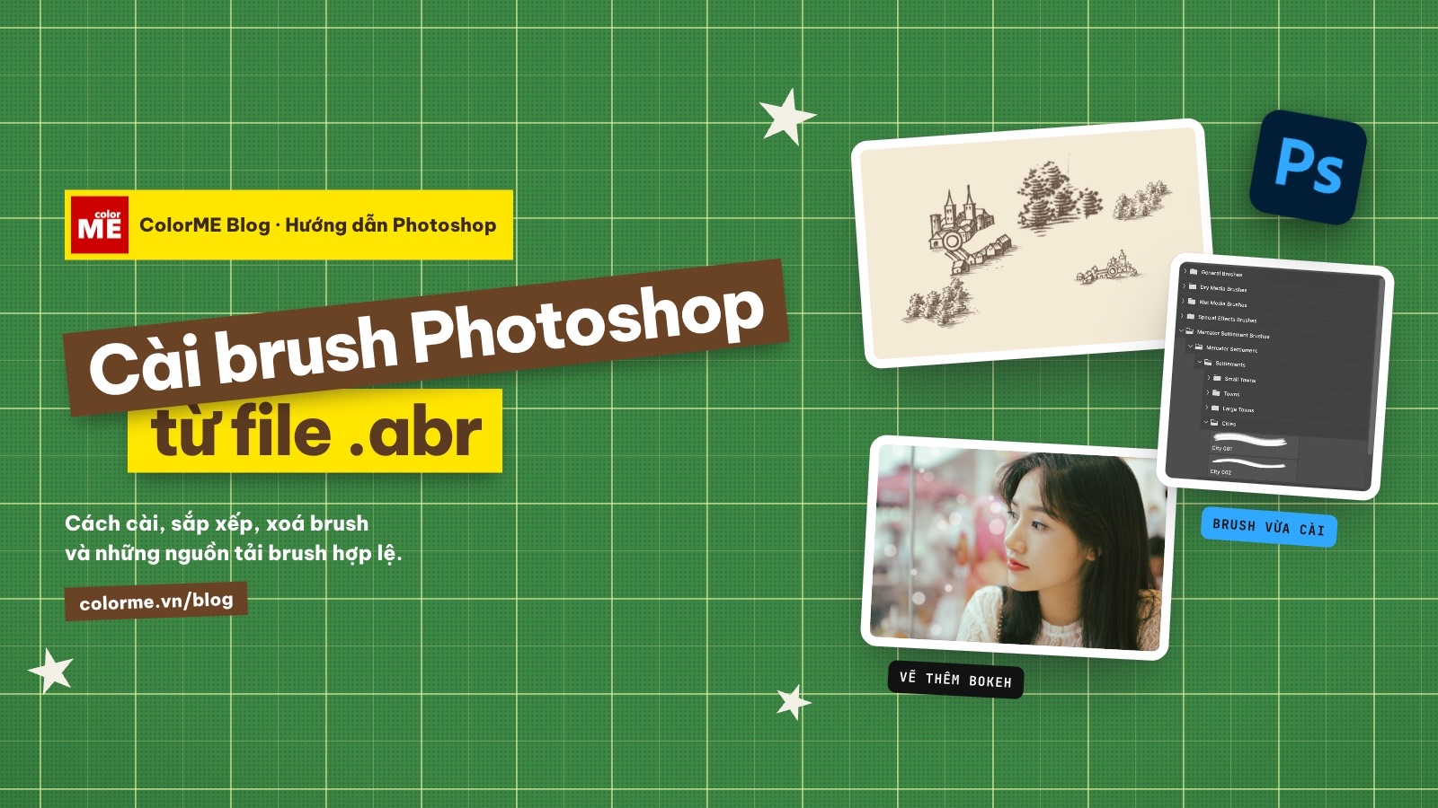 Brush Photoshop: cách cài file .abr và nguồn brush miễn phí hợp lệ