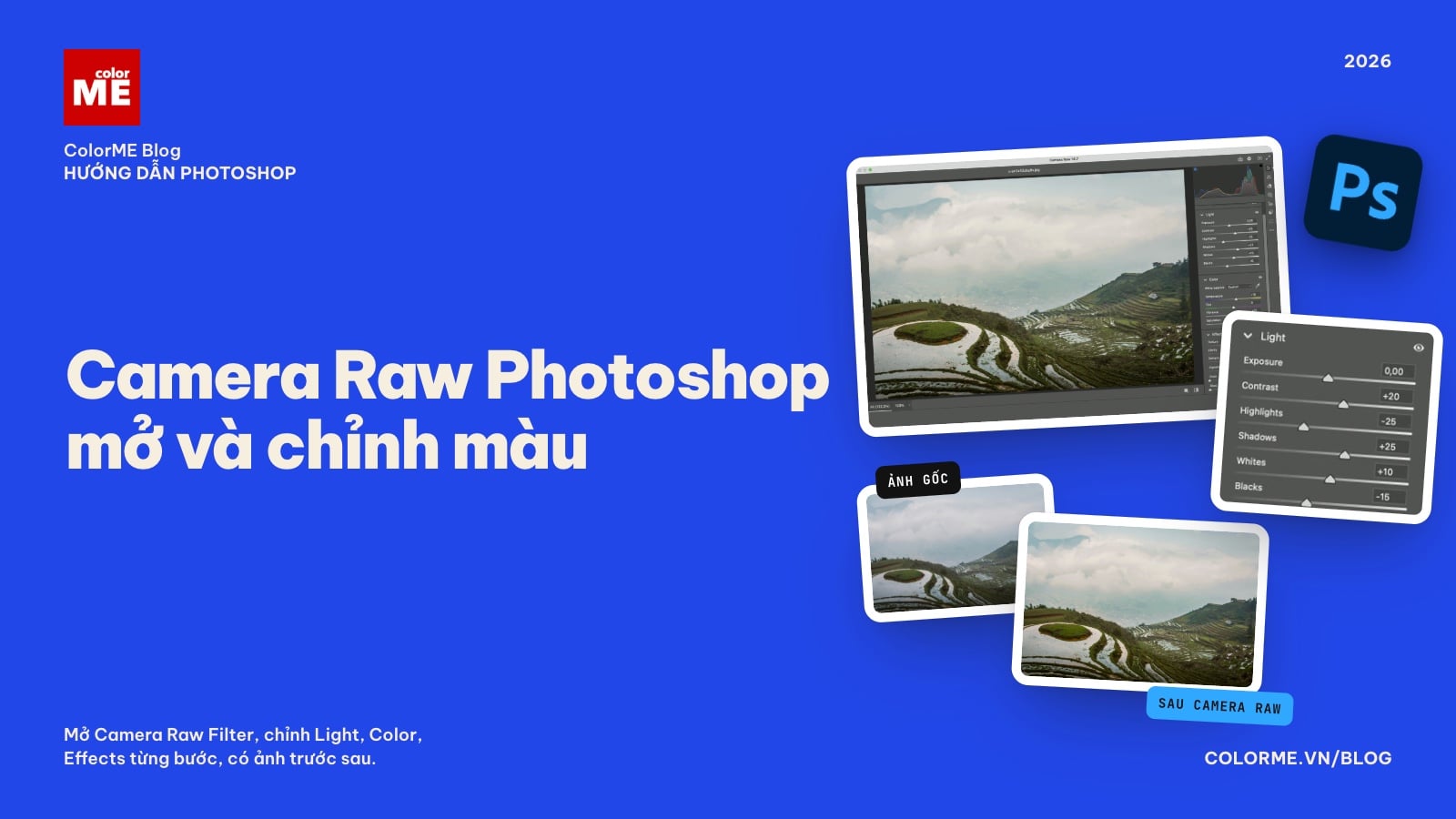 Camera Raw trong Photoshop: cách mở và chỉnh màu ảnh từng bước