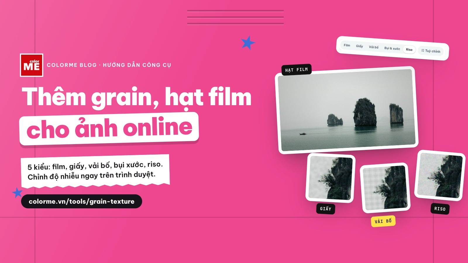 Thêm grain, nhiễu hạt film và texture giấy cho ảnh online