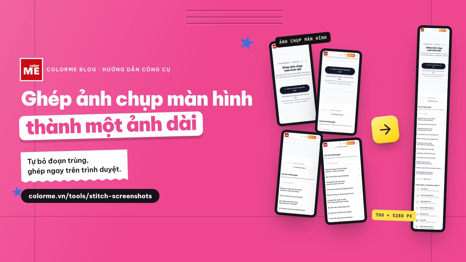 Ghép ảnh chụp màn hình thành một ảnh dài, tự bỏ đoạn trùng