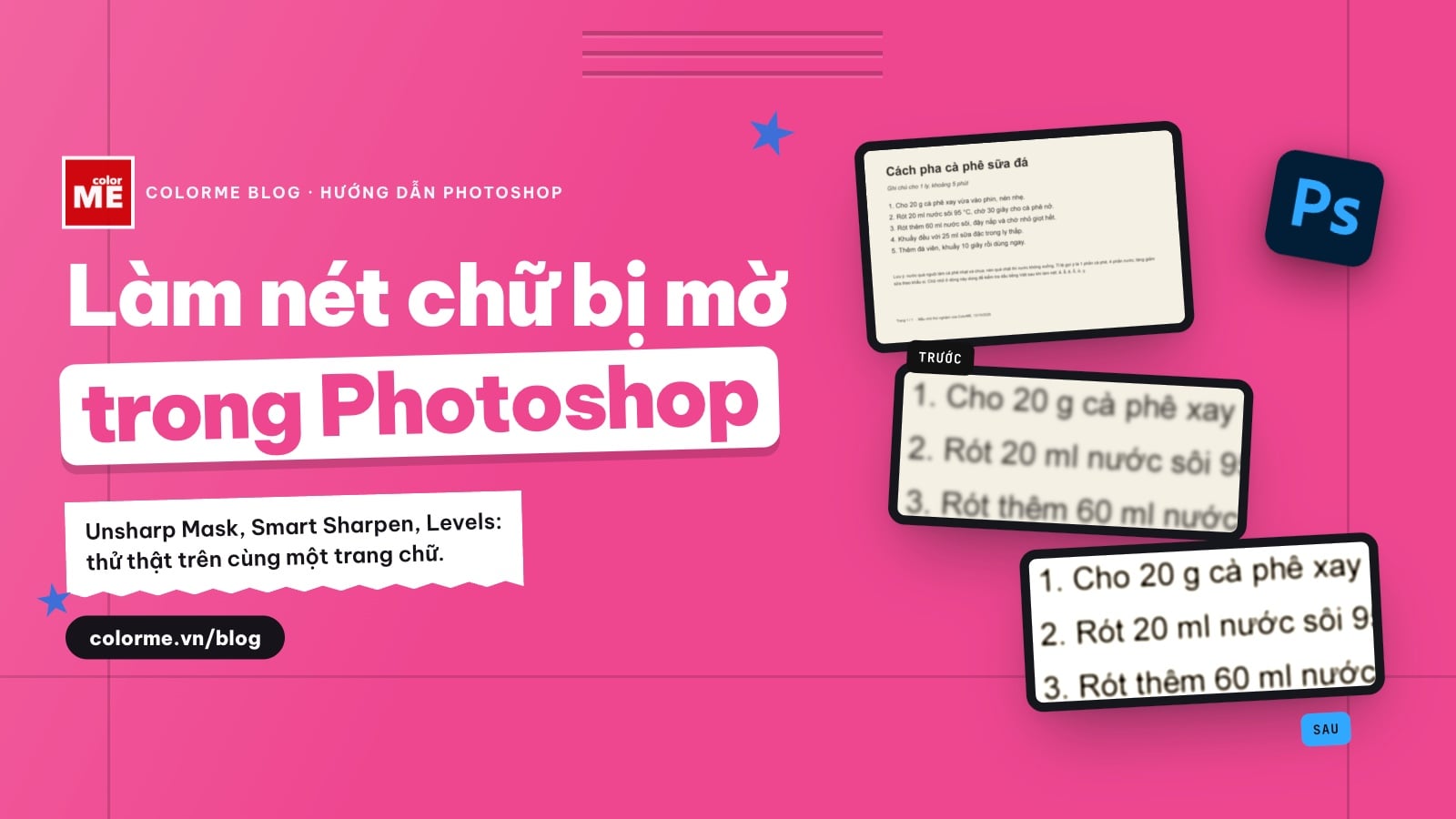 Cách làm nét chữ trong ảnh bị mờ bằng Photoshop