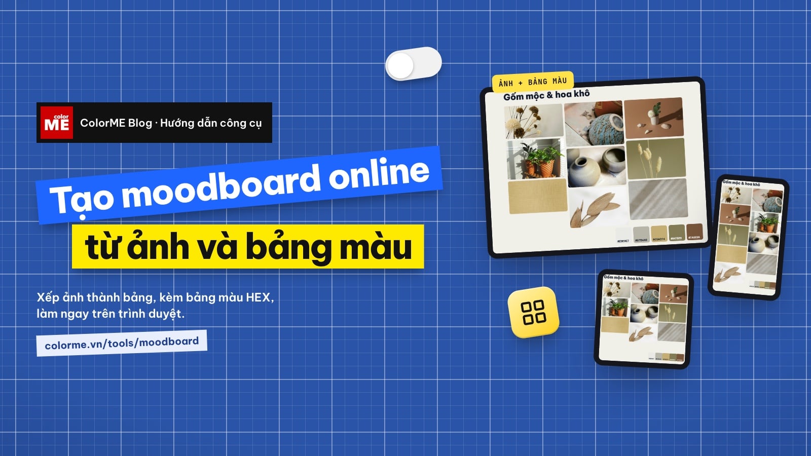 Tạo moodboard online: thêm ảnh, lấy bảng màu, tải PNG trong 6 bước