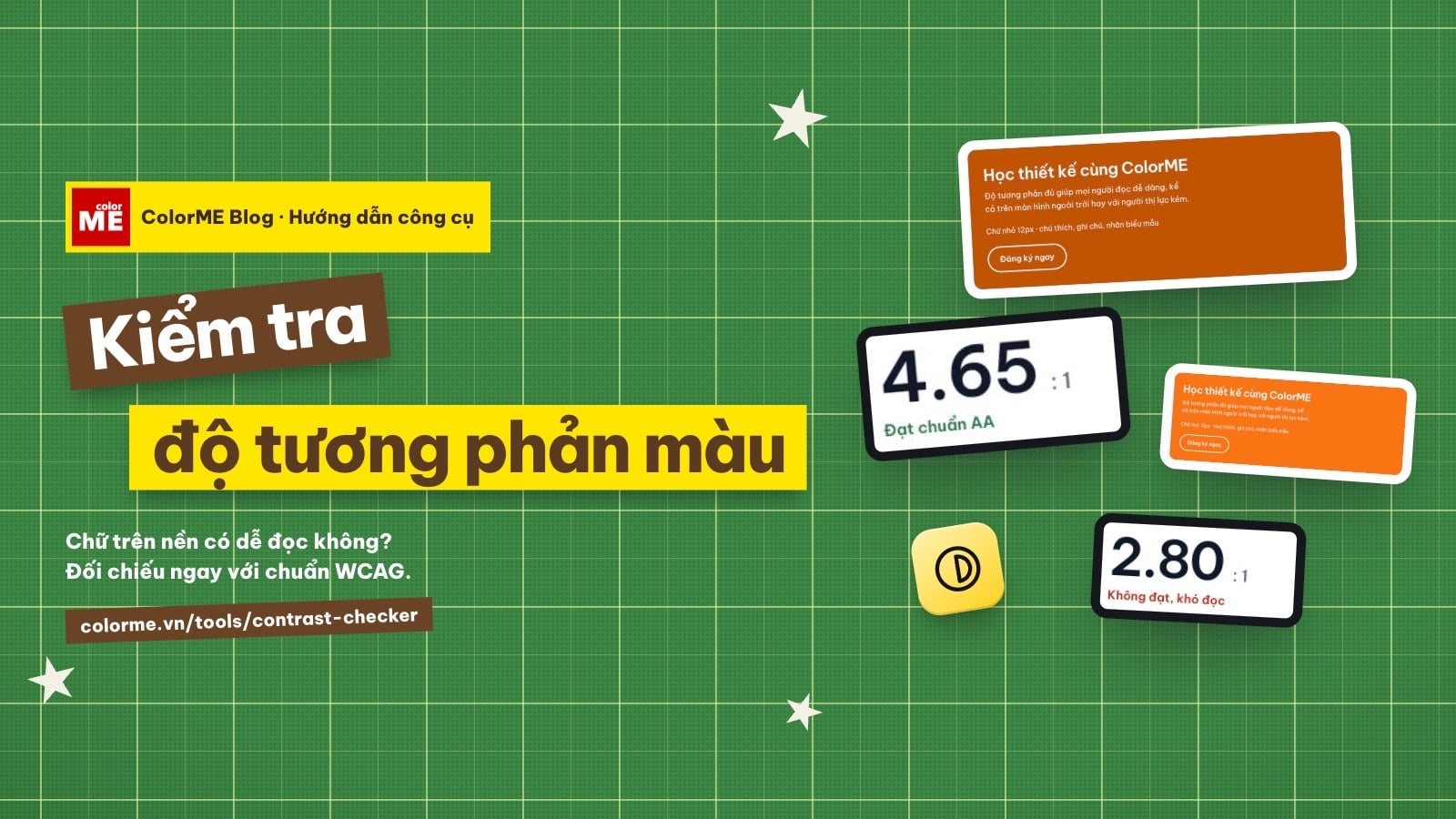 Kiểm tra độ tương phản màu chữ và nền theo chuẩn WCAG AA, AAA