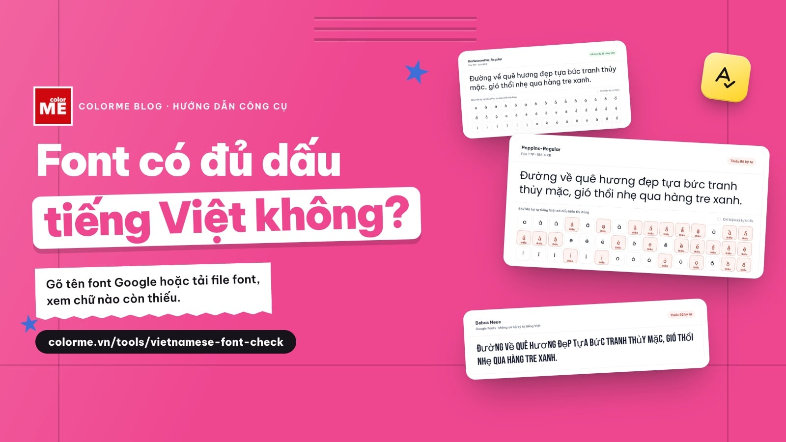 Kiểm tra font có hỗ trợ tiếng Việt, đủ dấu hay không trong 10 giây