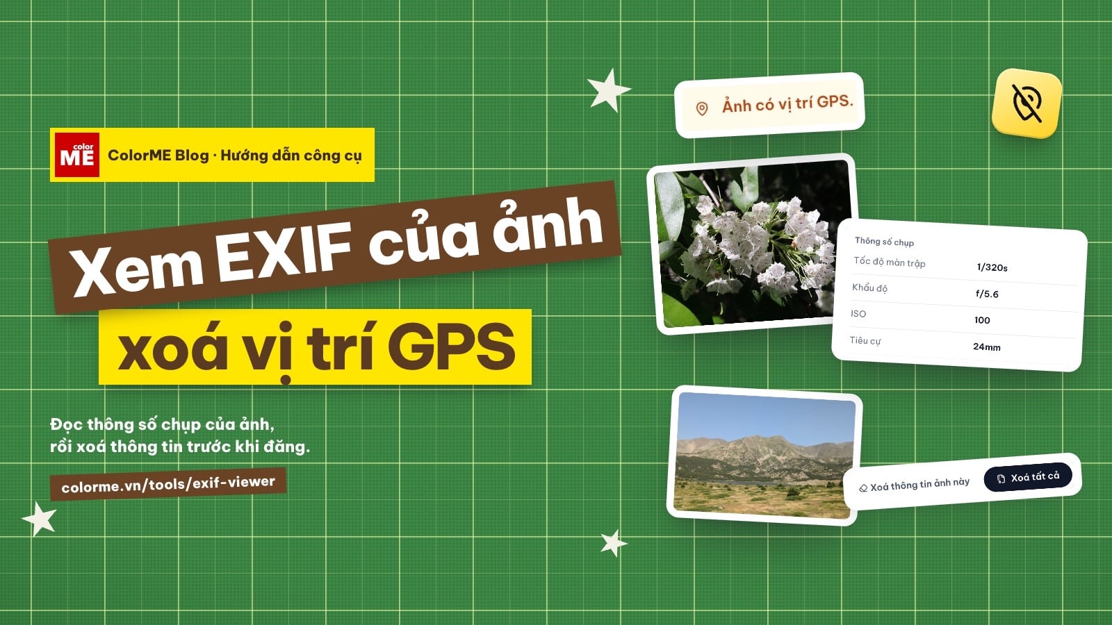Xem thông số chụp (EXIF) của ảnh và xoá vị trí GPS trước khi đăng