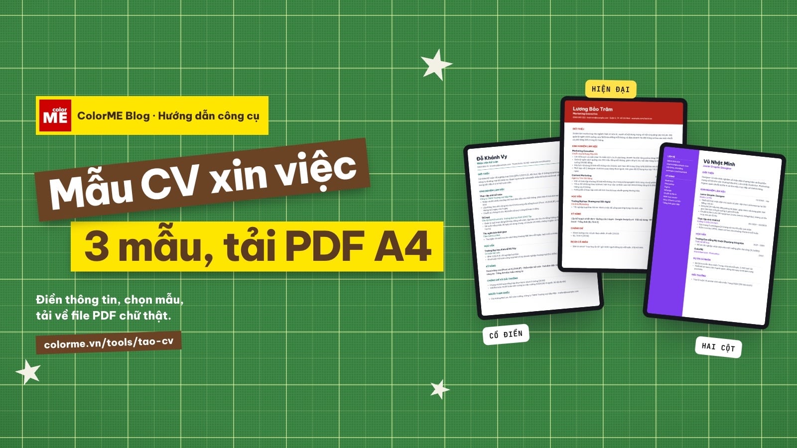 Mẫu CV xin việc đẹp: 3 mẫu tạo online và cách viết từng mục