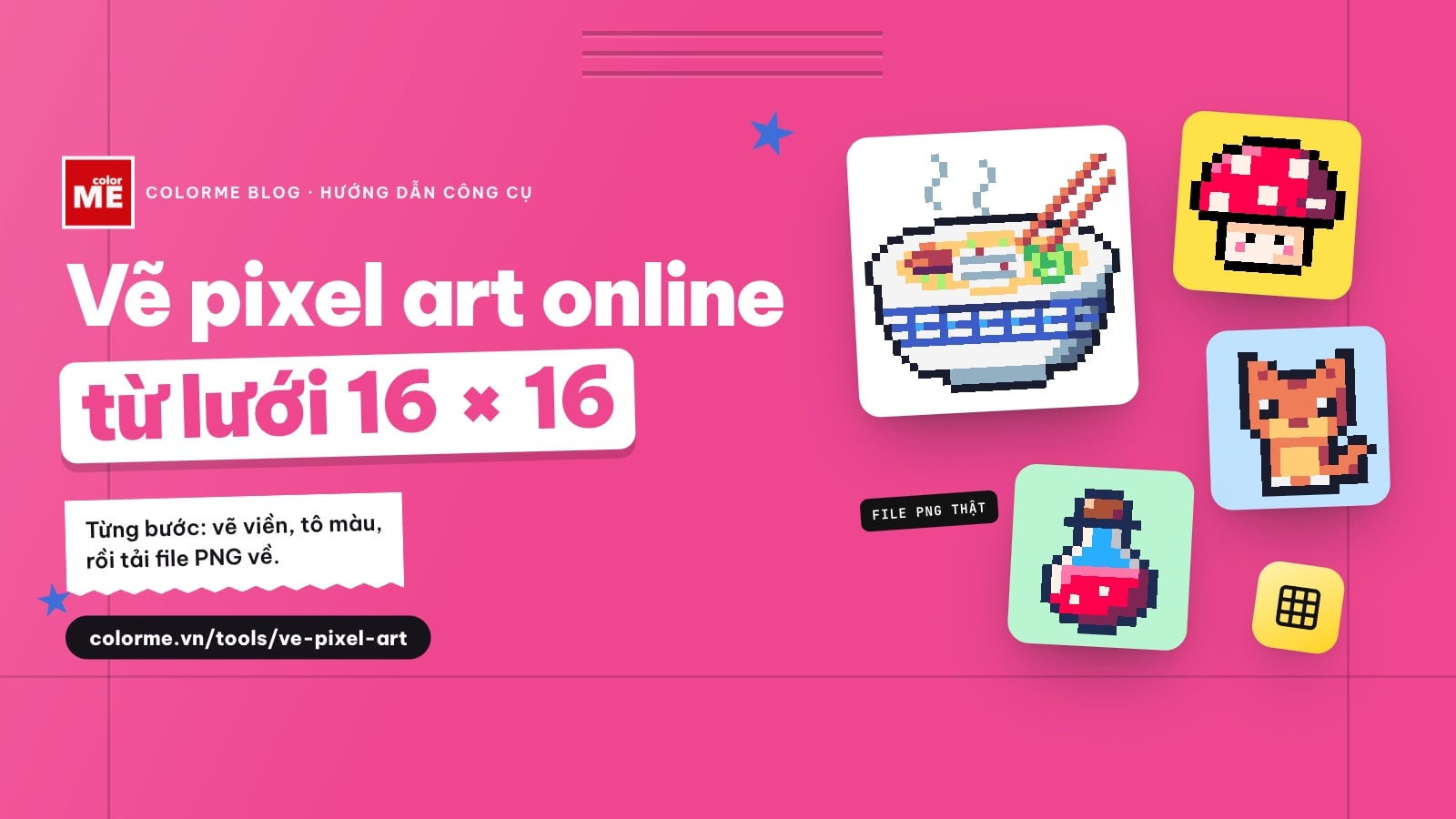Vẽ pixel art online: hướng dẫn từng bước từ lưới 16 × 16