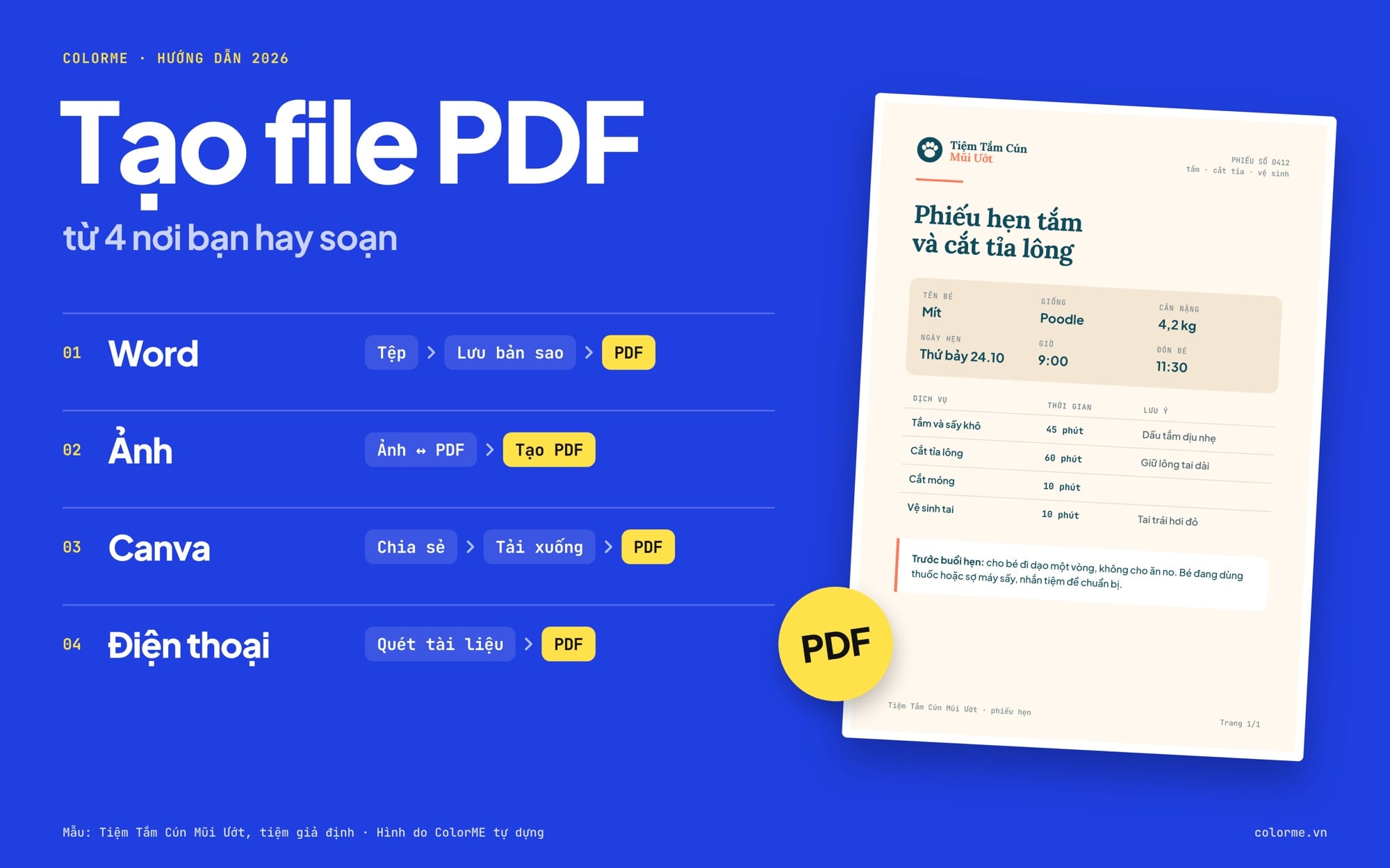 Các cách tạo file PDF từ Word, ảnh, Canva và điện thoại