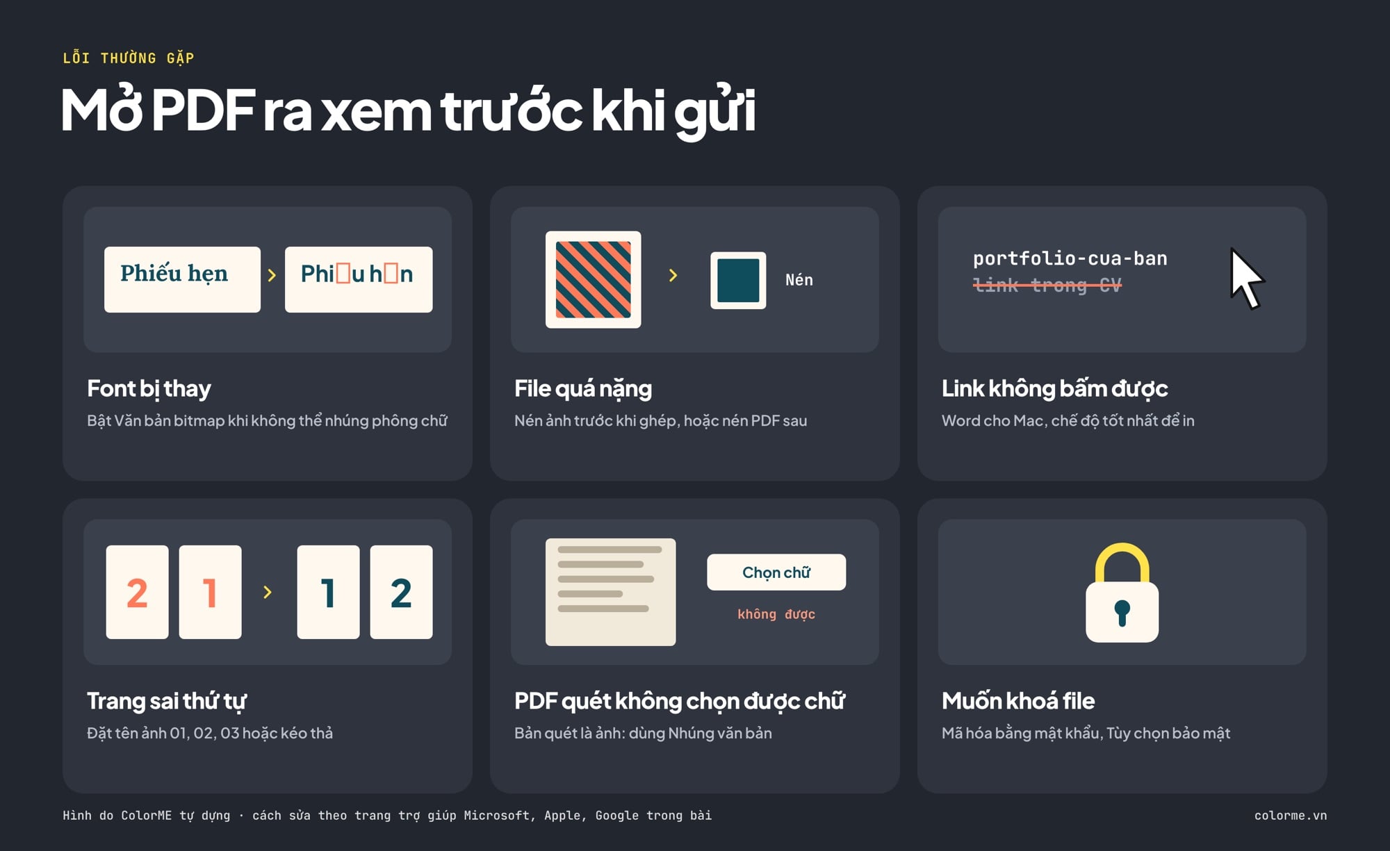 Lỗi thường gặp khi tạo file PDF