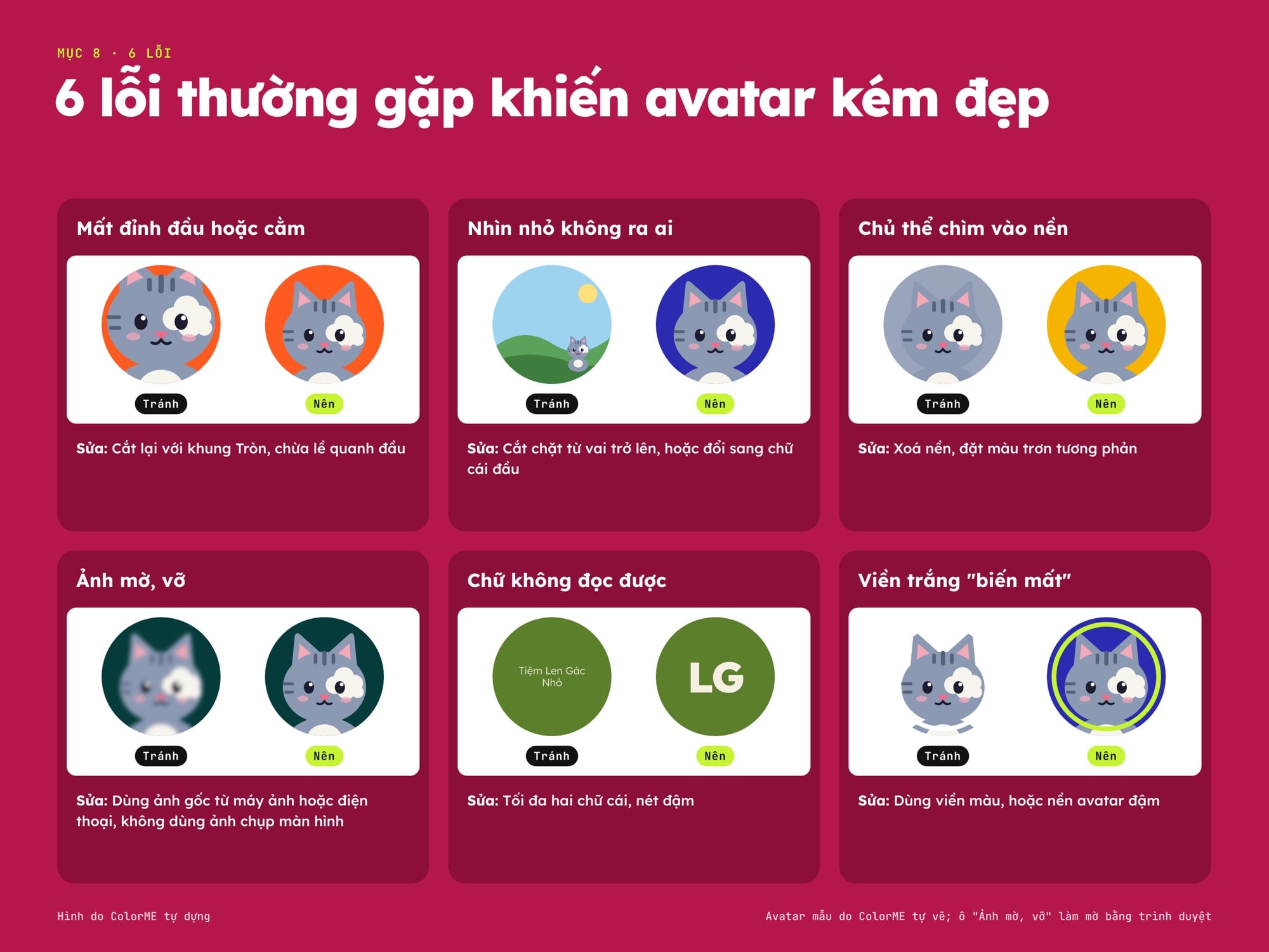 6 lỗi thường gặp khiến avatar kém đẹp và cách sửa