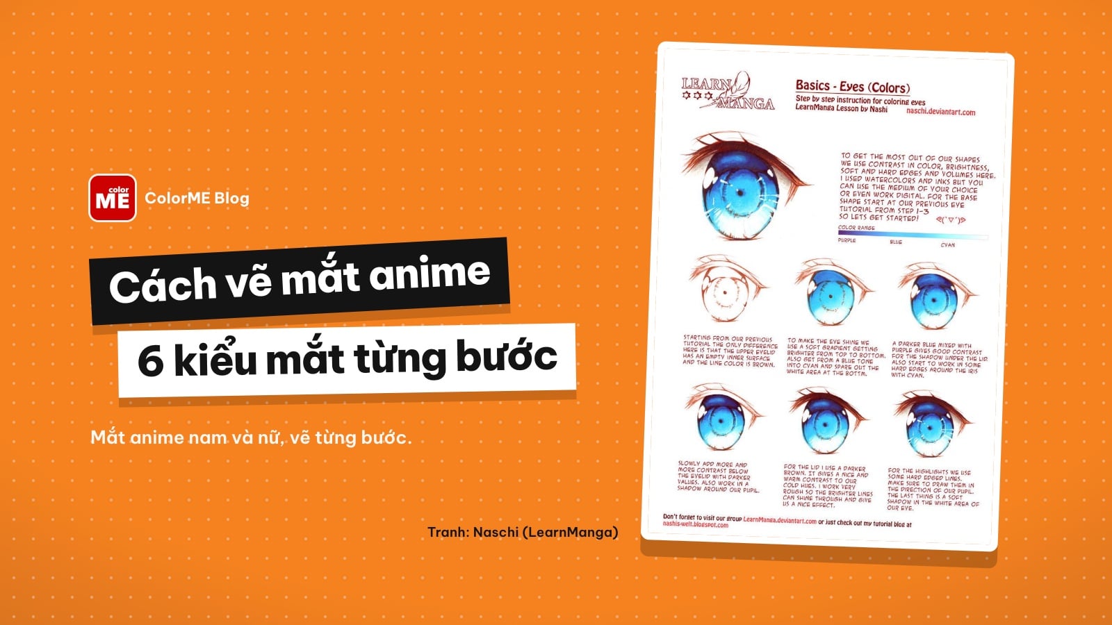 Cách vẽ mắt anime nam, nữ: 6 kiểu mắt từng bước