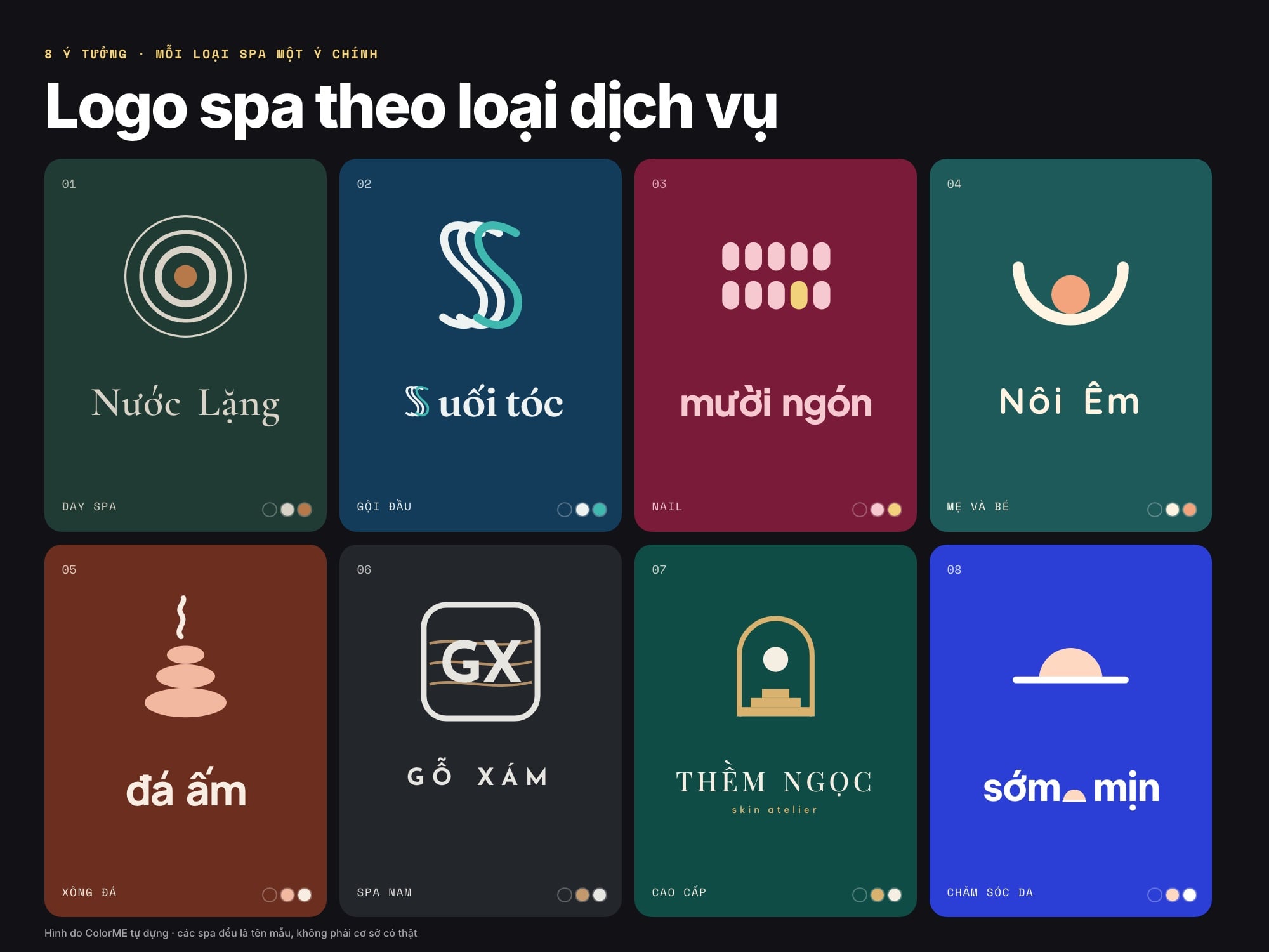 8 ý tưởng logo spa theo loại dịch vụ