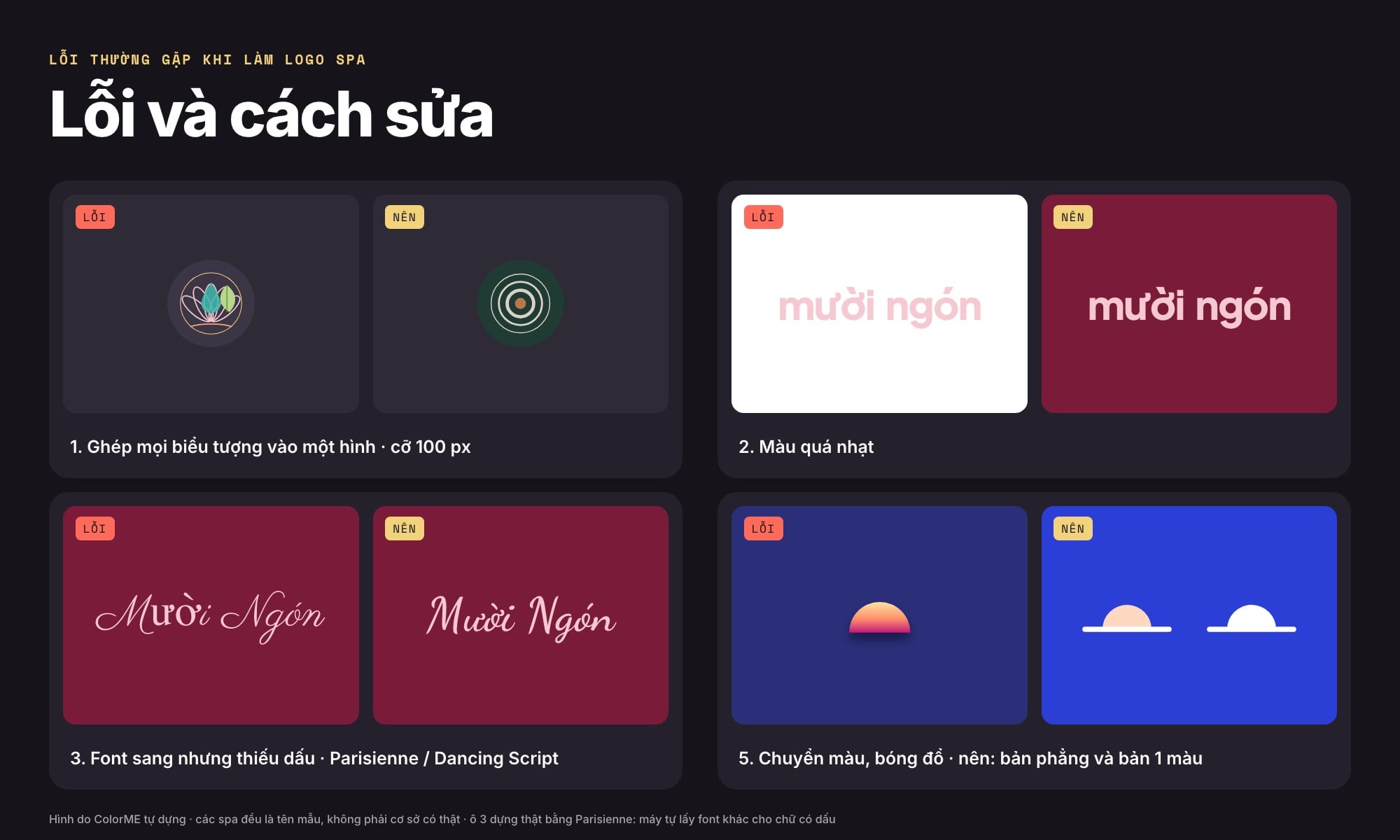 Lỗi thường gặp khi làm logo spa