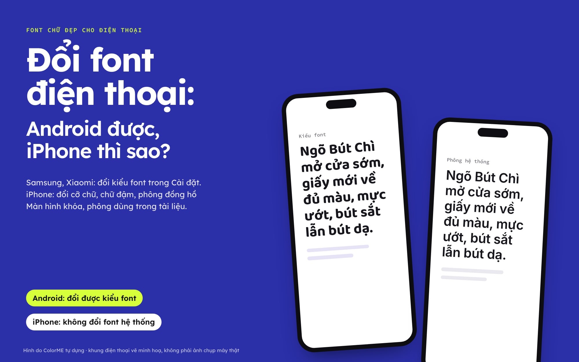 Đổi font chữ trên điện thoại Android và iPhone