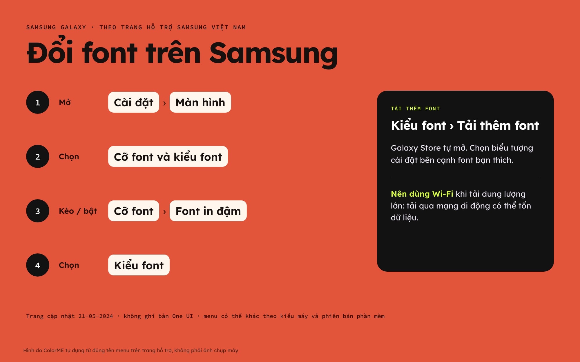 Các bước đổi font chữ trên điện thoại Samsung