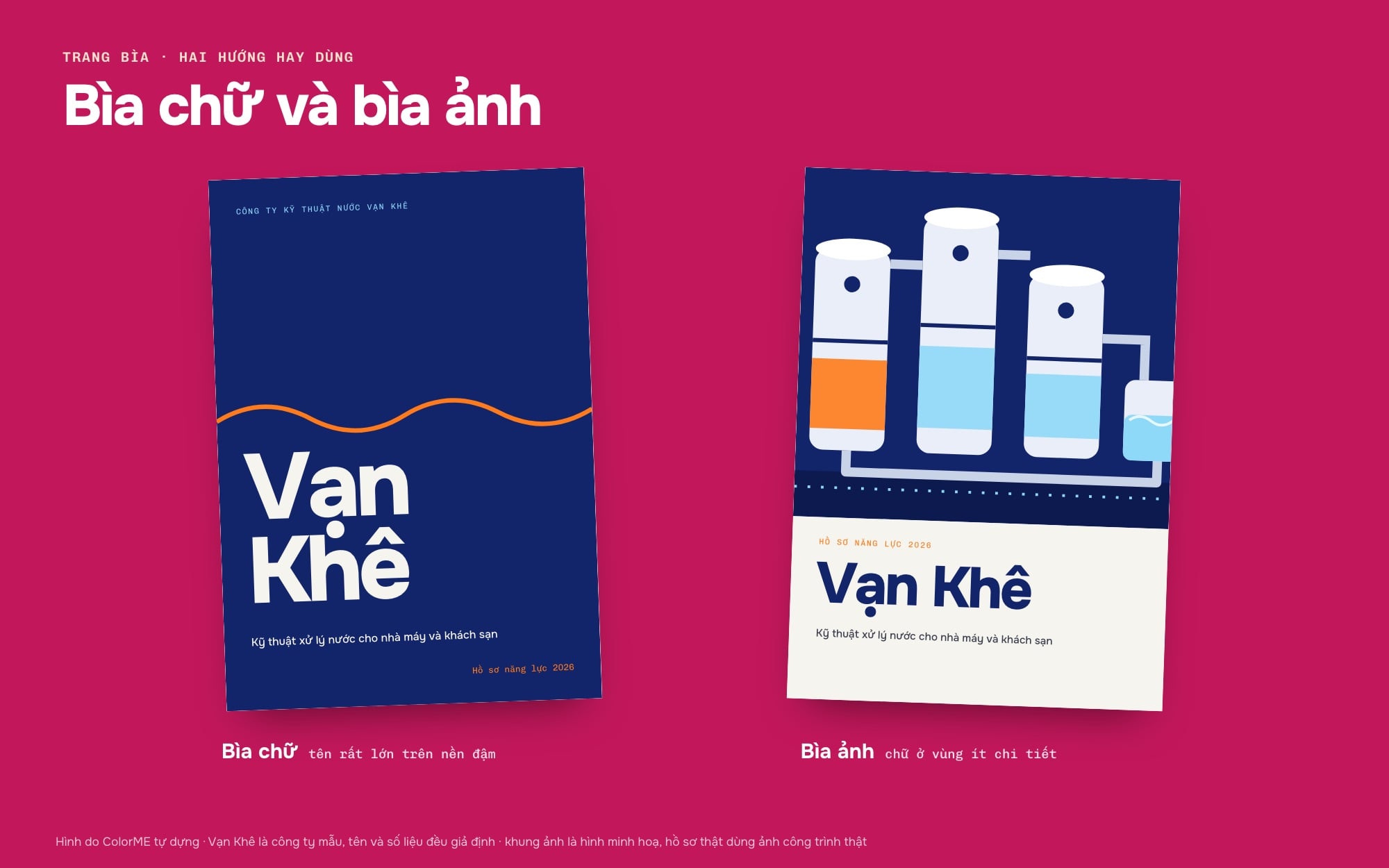 Hai mẫu bìa hồ sơ năng lực: bìa chữ và bìa ảnh