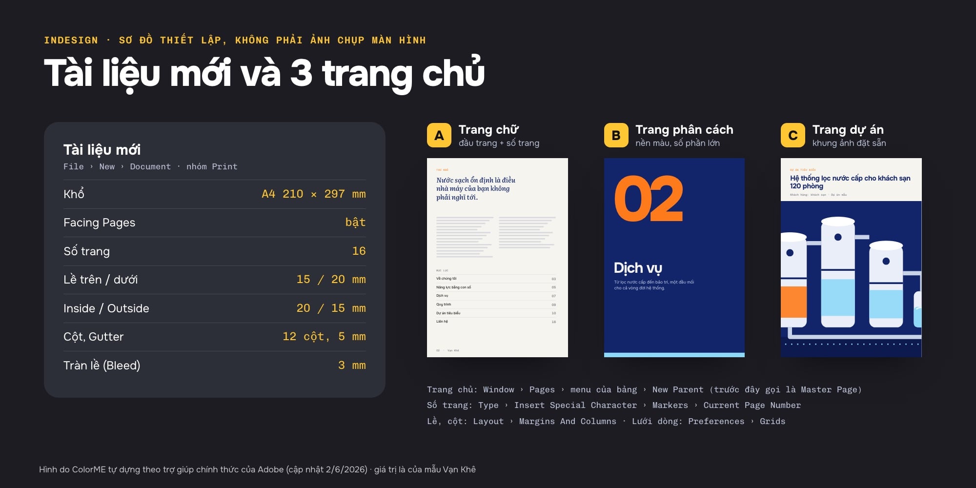 Thiết lập tài liệu hồ sơ năng lực trong InDesign