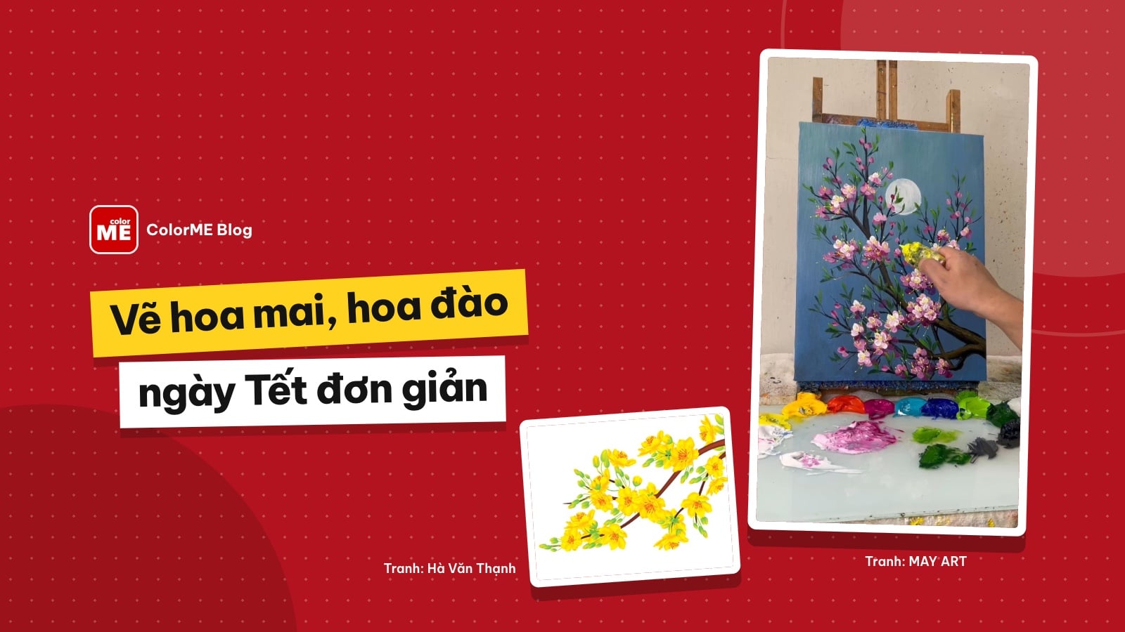 Cách vẽ hoa mai, hoa đào ngày Tết đơn giản