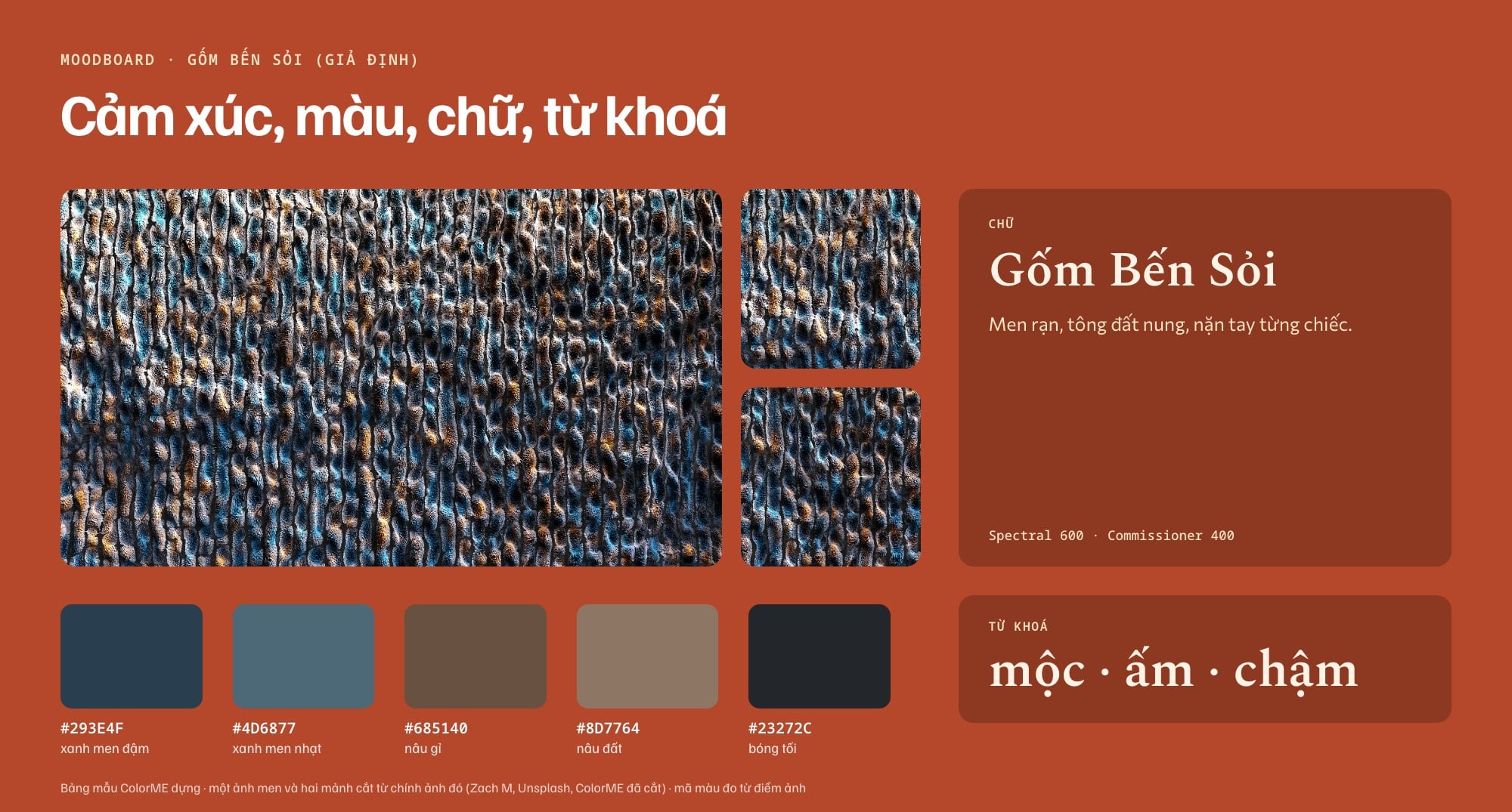 Moodboard mẫu cho thương hiệu gốm