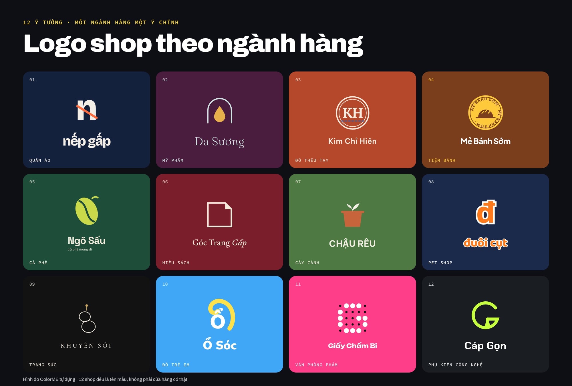 12 ý tưởng logo shop online theo ngành hàng