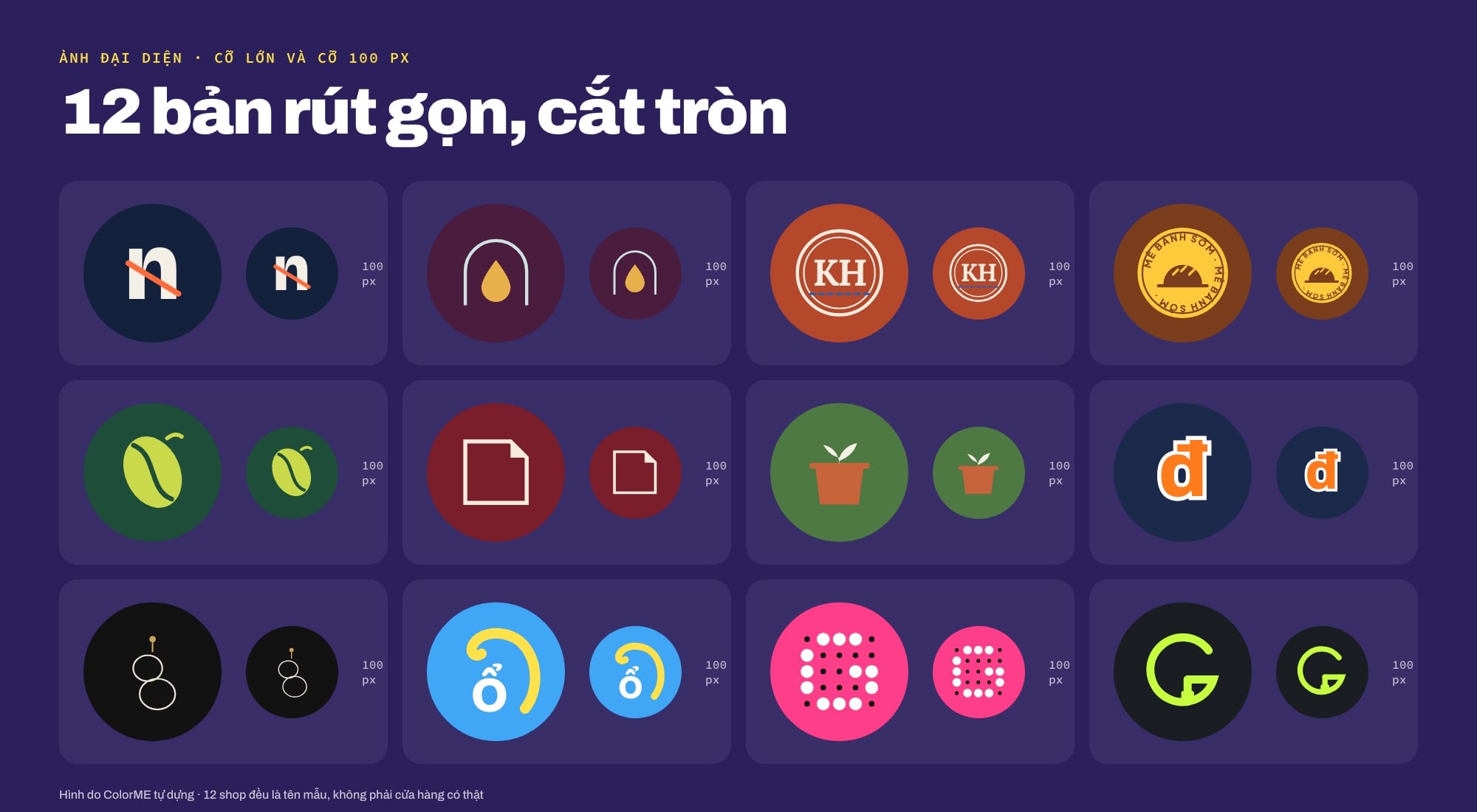Logo shop cắt tròn làm ảnh đại diện ở cỡ 100 px