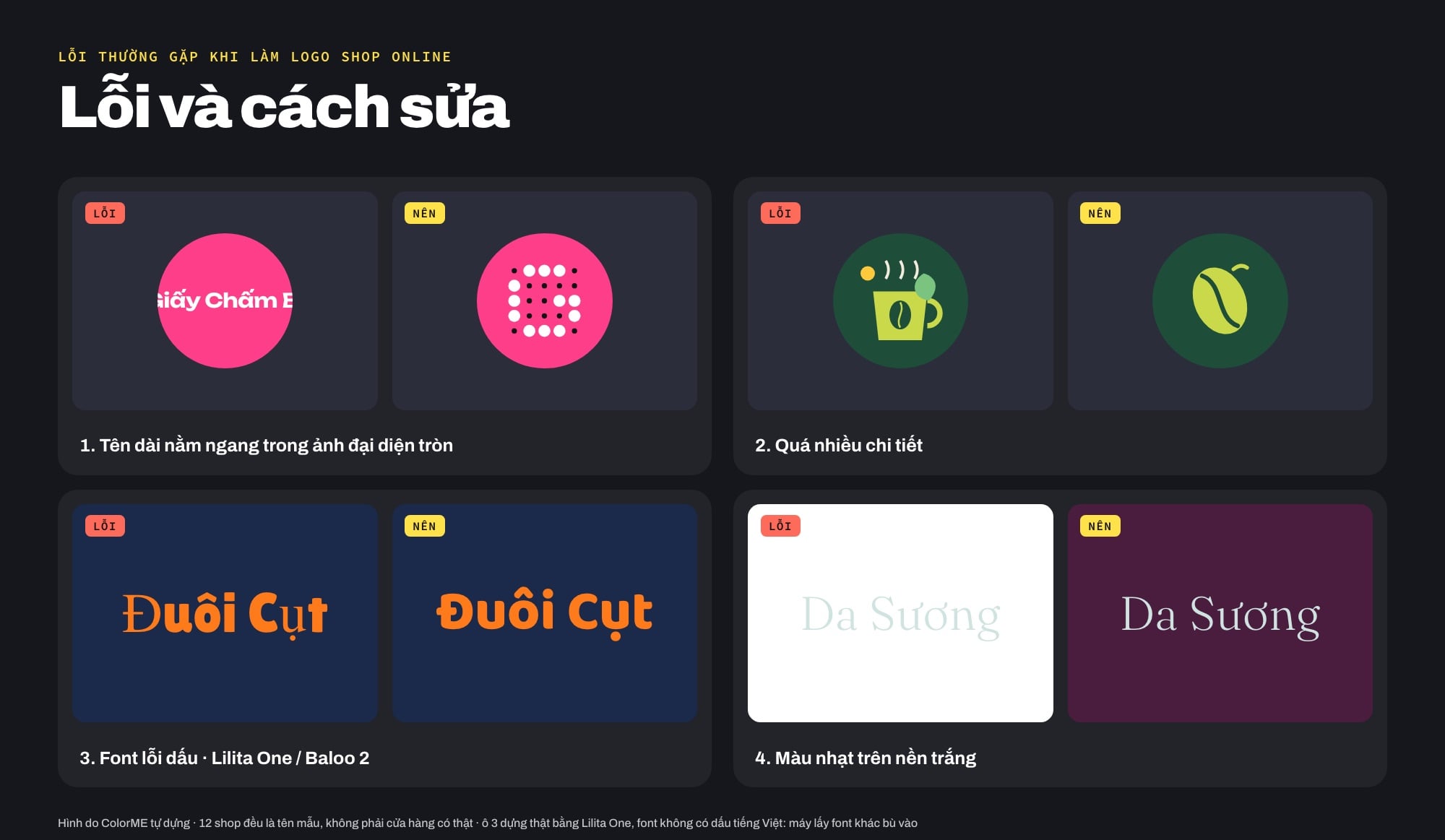 Lỗi thường gặp khi làm logo shop online