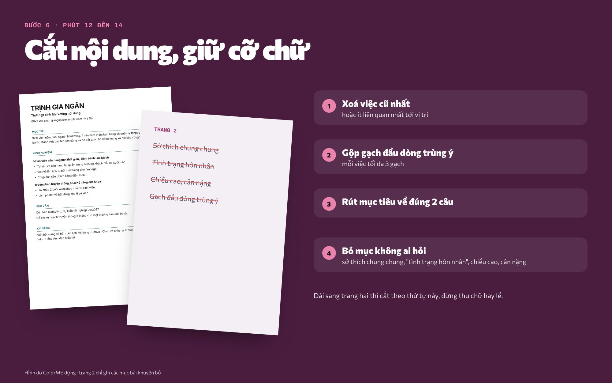 Cắt CV cho vừa 1 trang