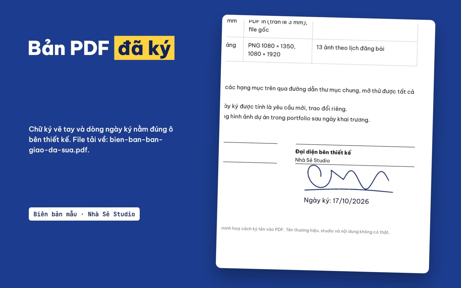 File PDF biên bản bàn giao đã ký tên và ghi ngày ký
