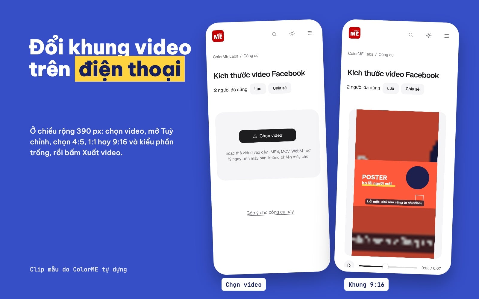 Đổi khung video Facebook trên điện thoại sang 9:16