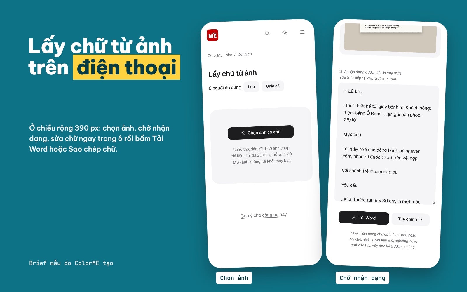 Lấy chữ từ ảnh trên điện thoại