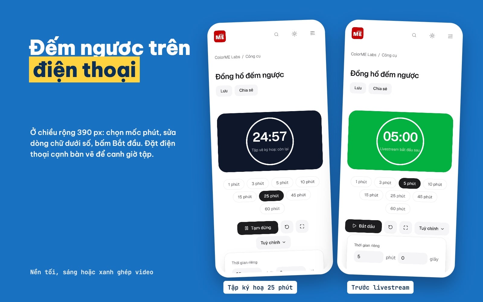 Đồng hồ đếm ngược trên điện thoại
