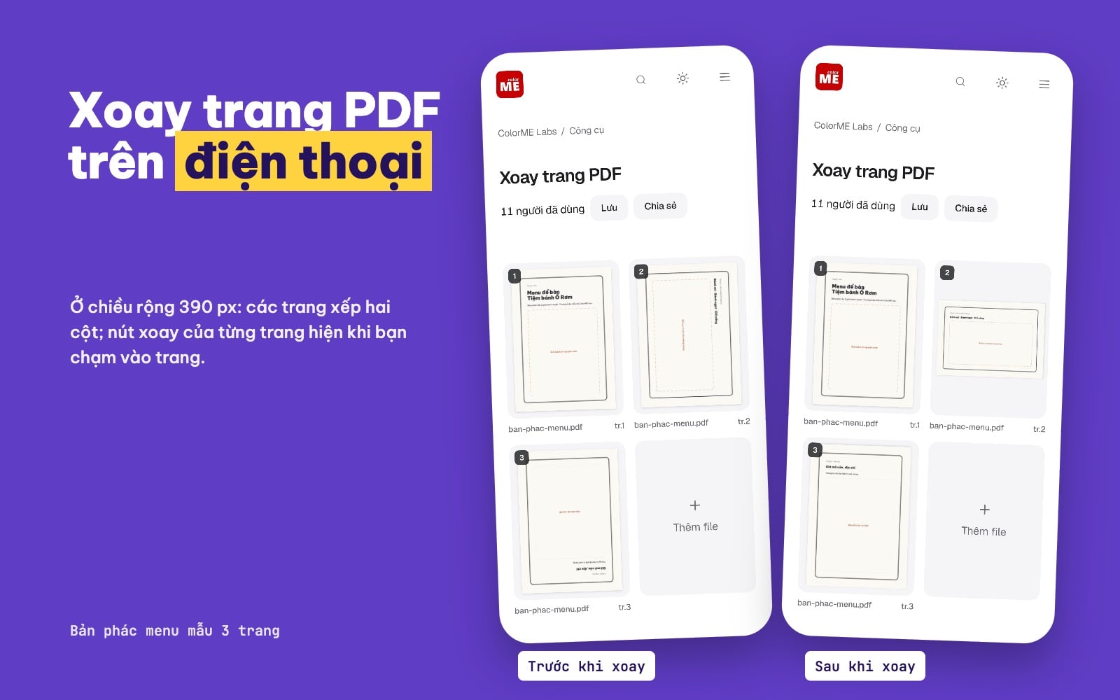 Xoay trang PDF trên điện thoại