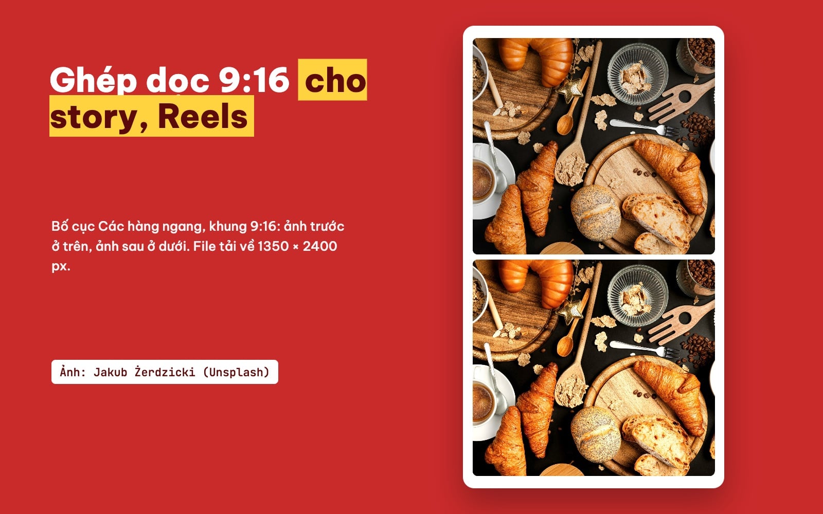 Ghép 2 ảnh trên dưới khung 9:16 cho story