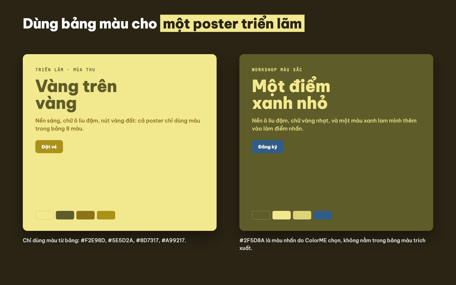 Áp dụng bảng màu Van Gogh vào poster triển lãm và workshop