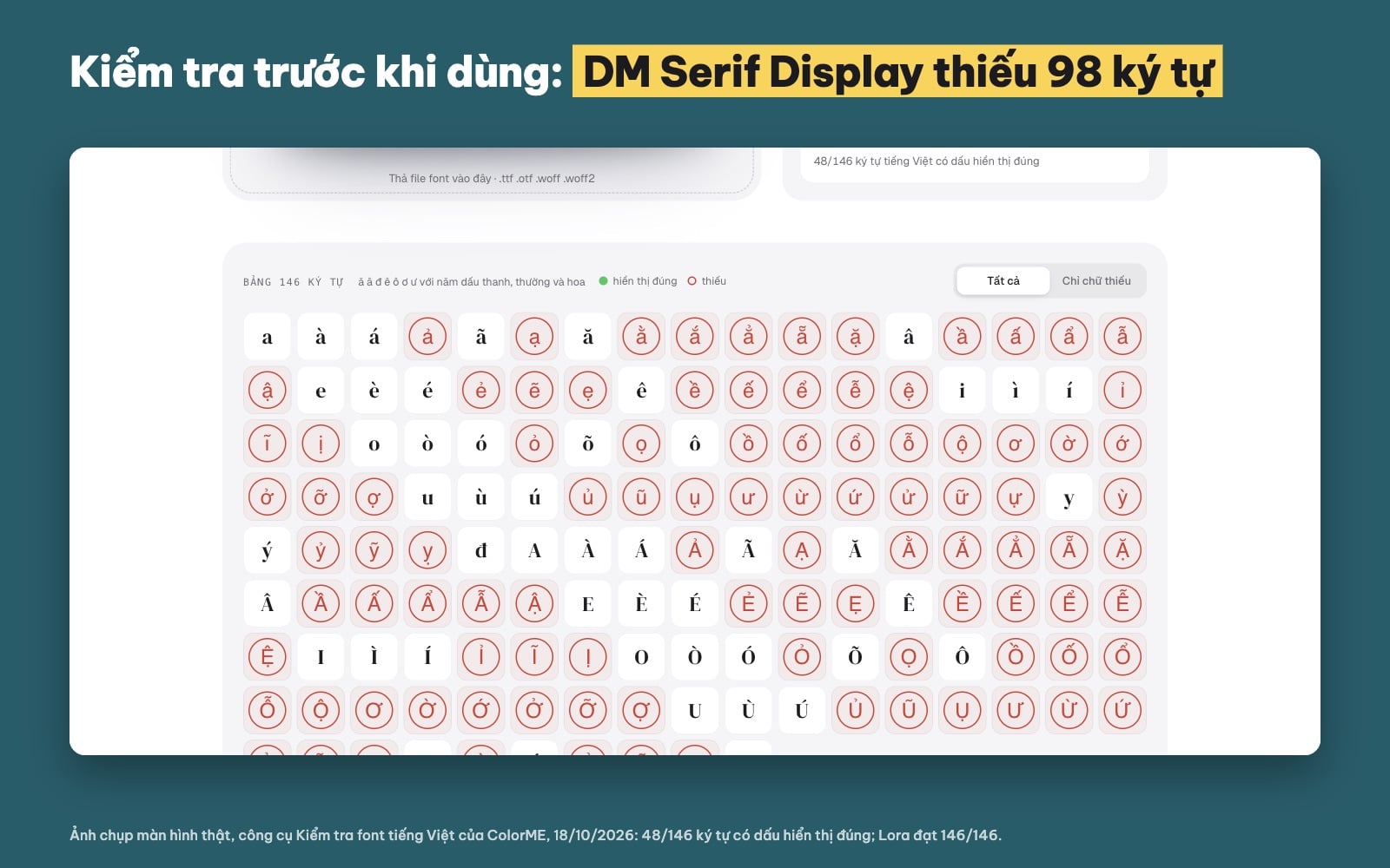 Kiểm tra font có chân có hỗ trợ tiếng Việt