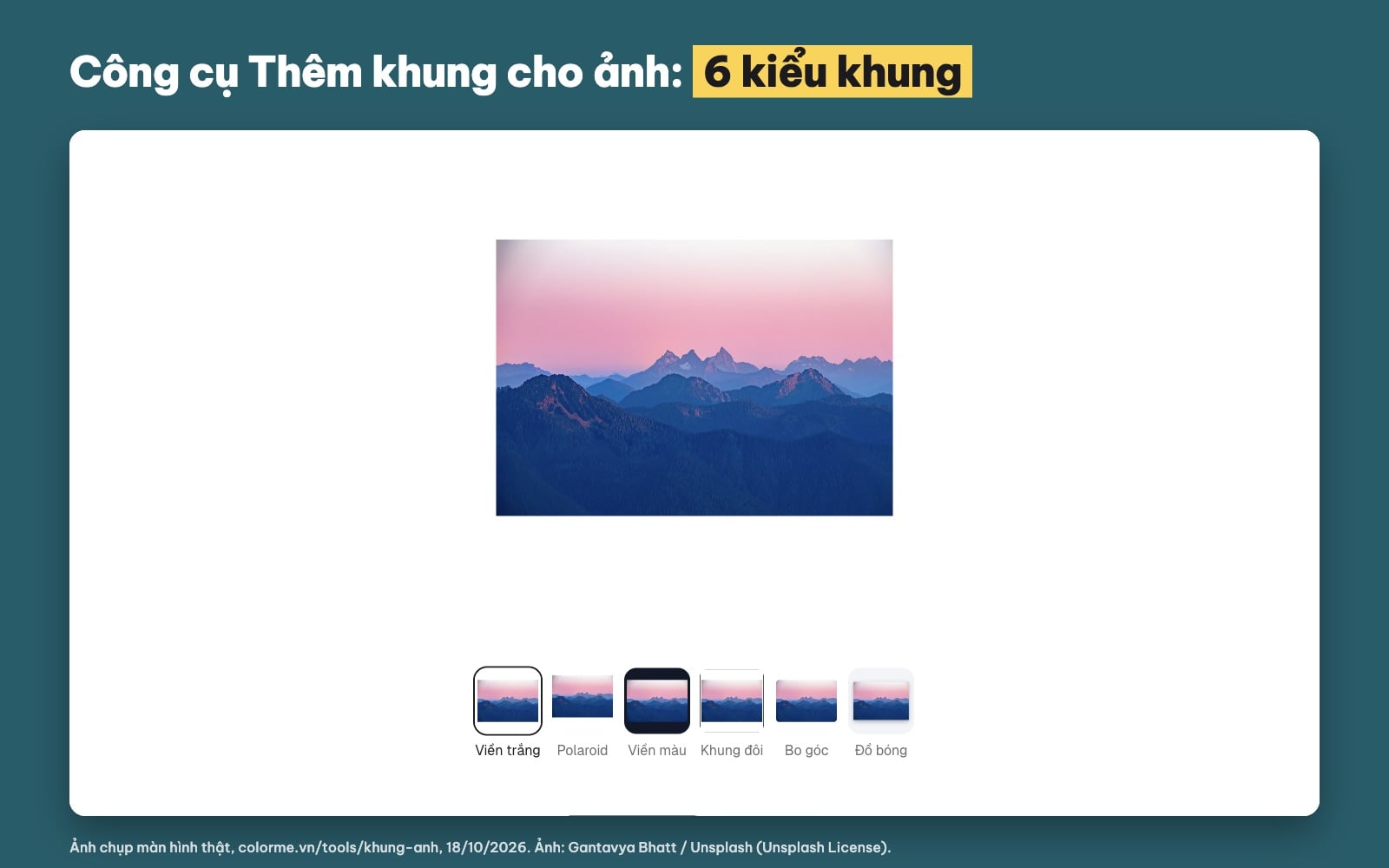 Công cụ thêm khung ảnh online với 6 kiểu khung