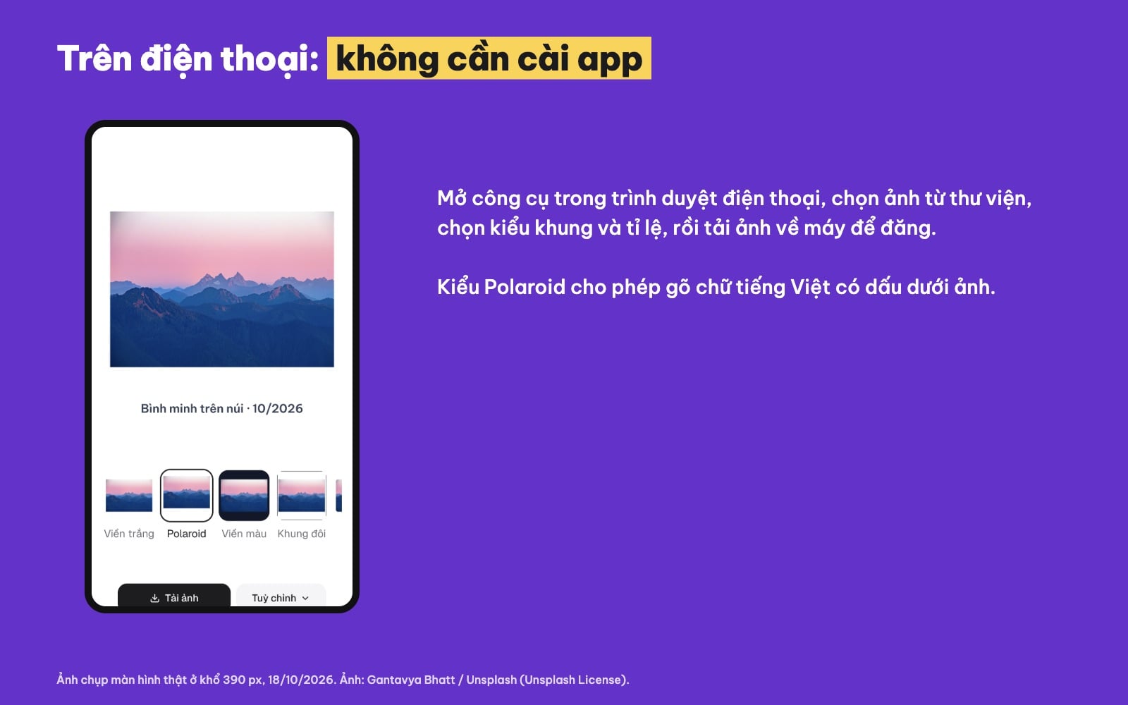 Thêm khung polaroid cho ảnh trên điện thoại