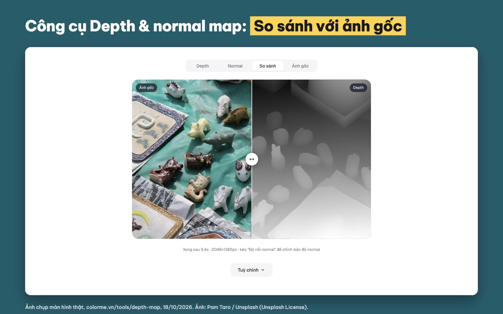 Công cụ tạo depth map từ ảnh online